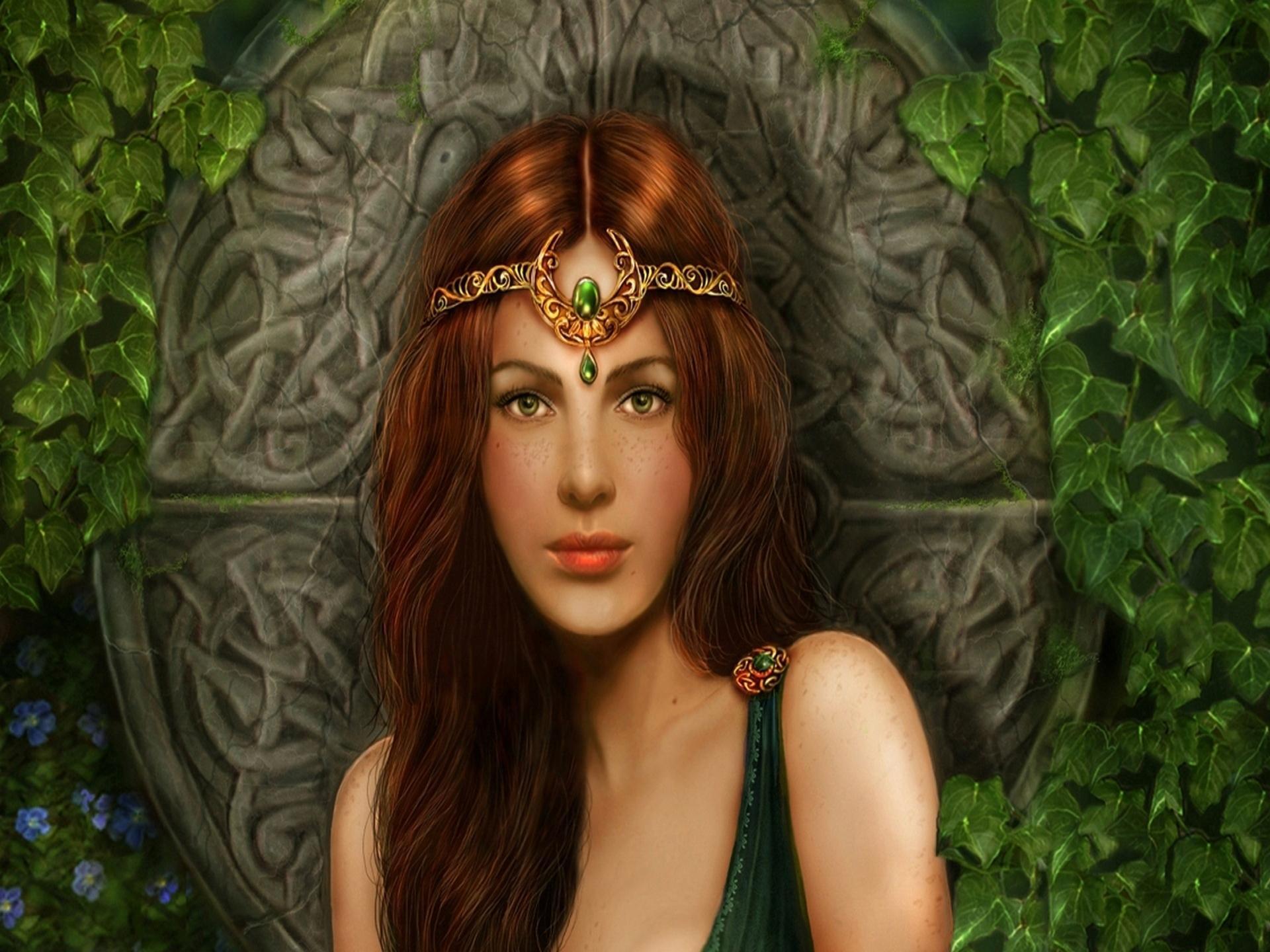 Free download wallpaper Fantasy, Jewelry, Redhead, Women on your PC desktop