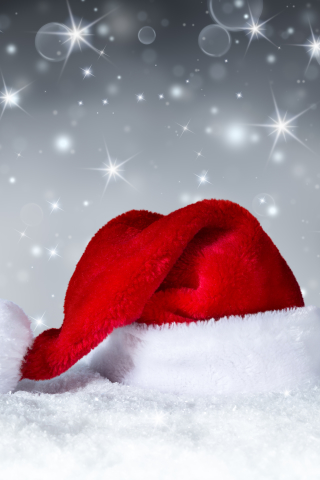 Download mobile wallpaper Stars, Snow, Christmas, Holiday, Santa Hat for free.