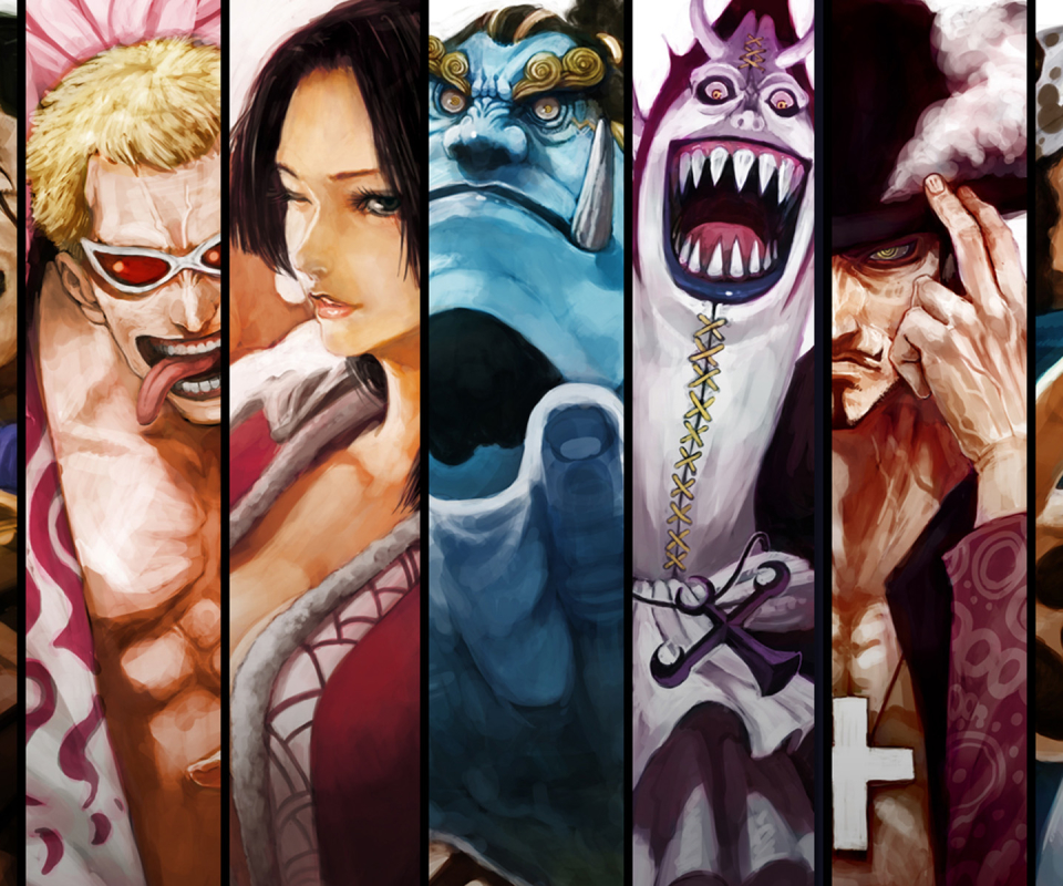 Baixar papel de parede para celular de Anime, One Piece, Gekko Moriá, Donquixote Doflamingo, Boa Hancock, Jinbe (One Piece), Bartolomeu Kuma, Drácula Mihawk, Crocodilo (One Piece), Shichibukai (One Piece) gratuito.