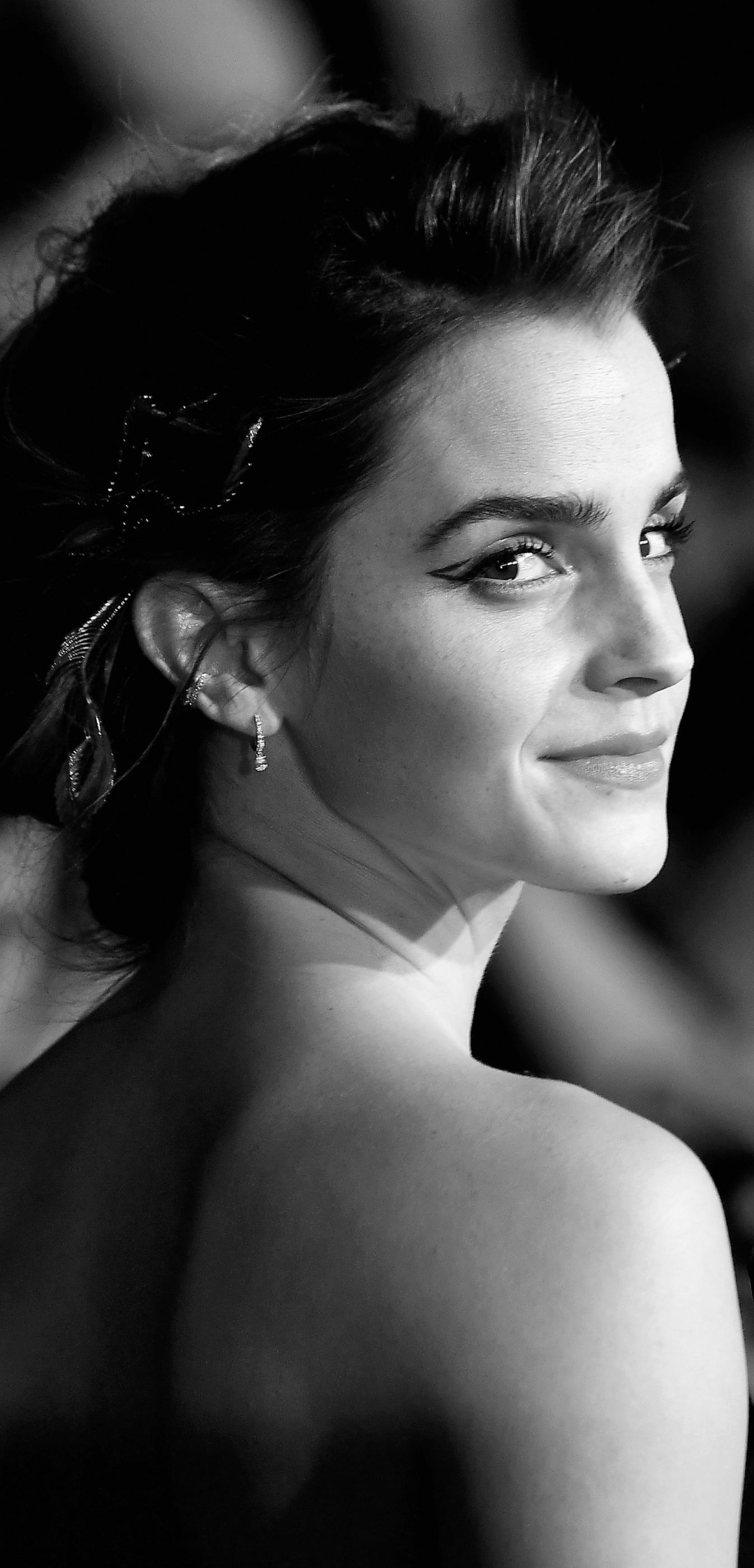 Download mobile wallpaper Emma Watson, English, British, Celebrity, Black & White, Actress for free.