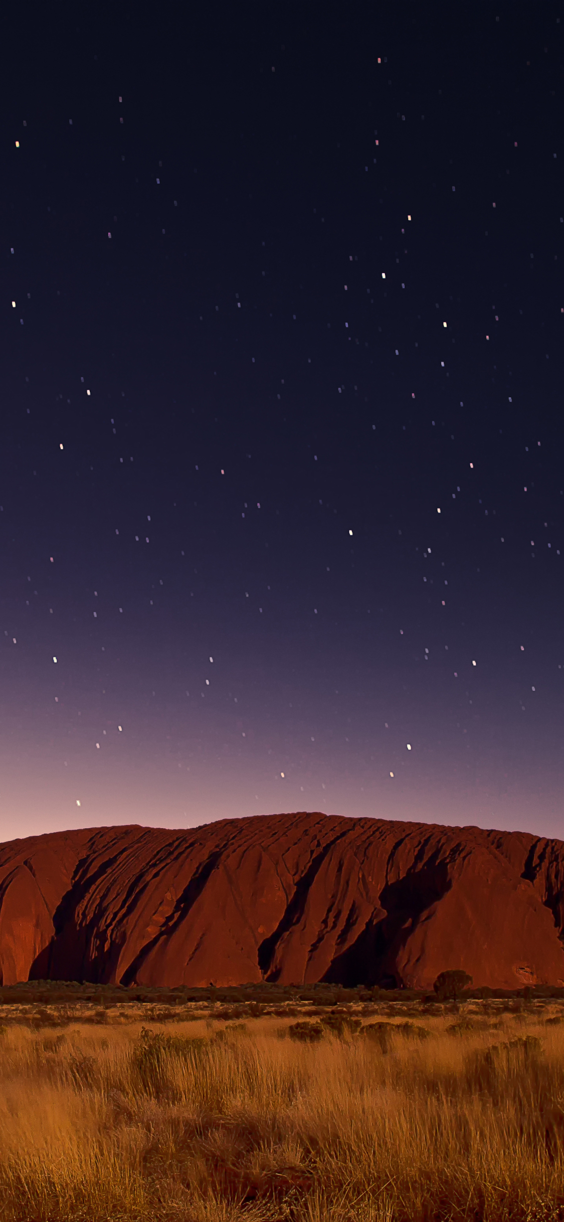 australia, earth, uluru, ayers rock, starry sky, dessert, night, landscape, sky