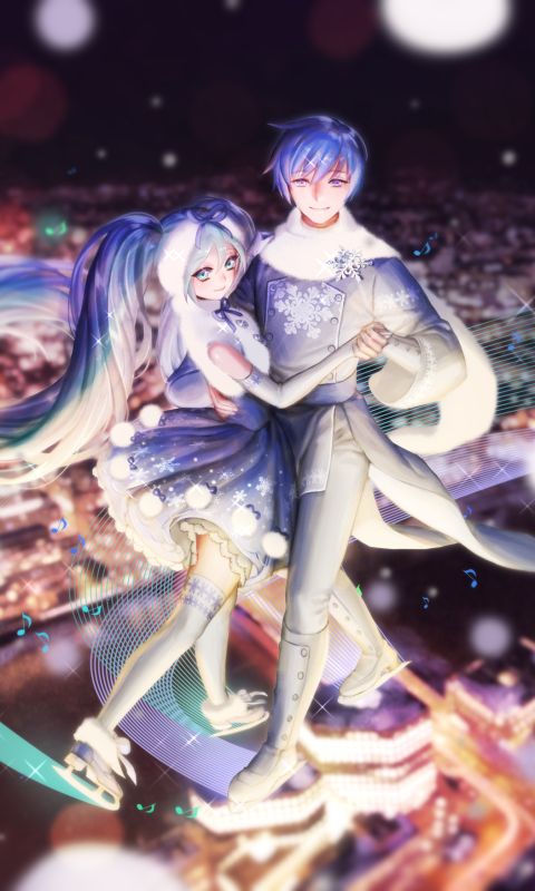 Descarga gratuita de fondo de pantalla para móvil de Vocaloid, Animado, Hatsune Miku, Kaito (Vocaloid).