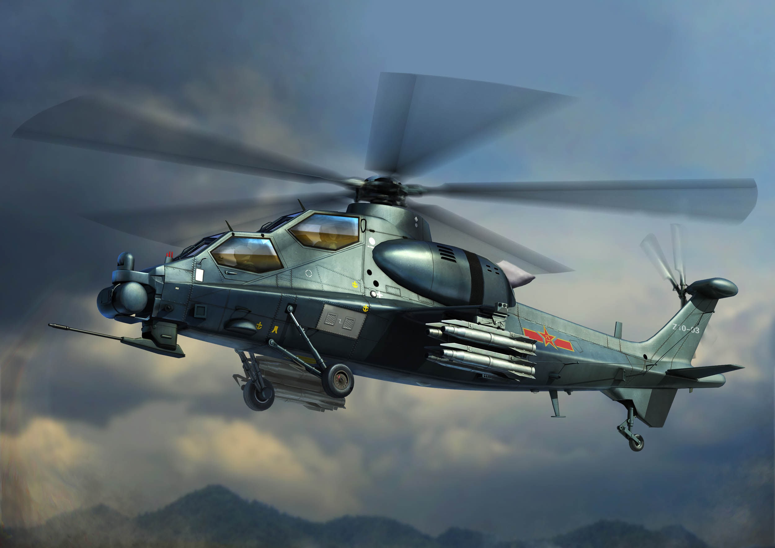Download mobile wallpaper Helicopter, Aircraft, Military, Attack Helicopter, Caic Z 10, Military Helicopters for free.