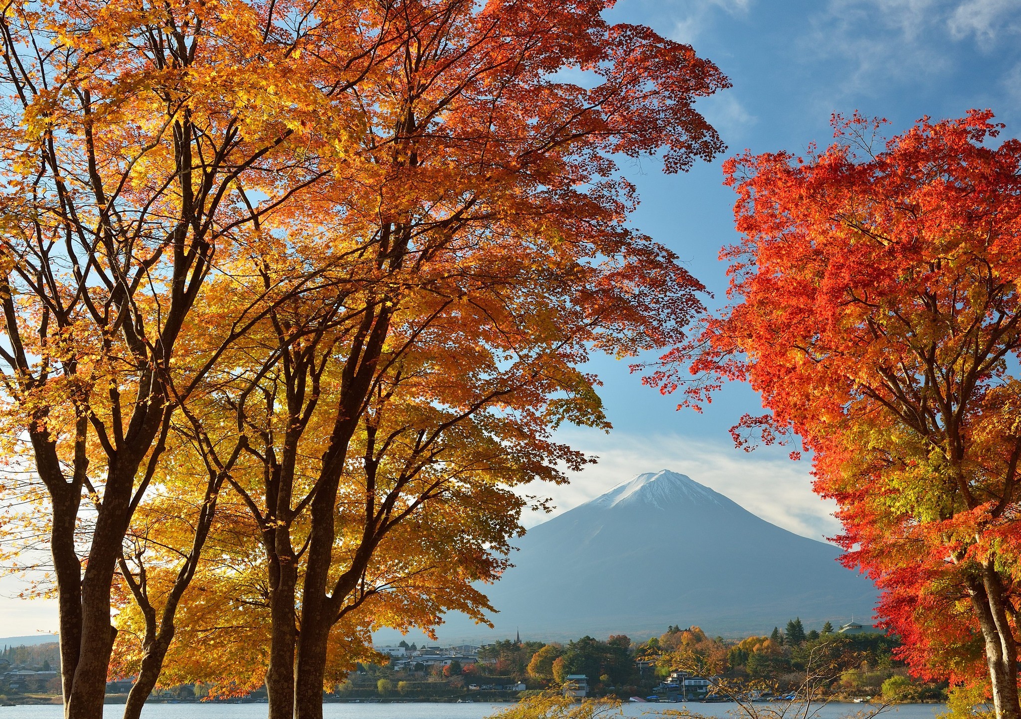 Скачать обои бесплатно Осень, Гора, Япония, Вулкан, Гора Фудзи, Вулканы, Земля/природа картинка на рабочий стол ПК