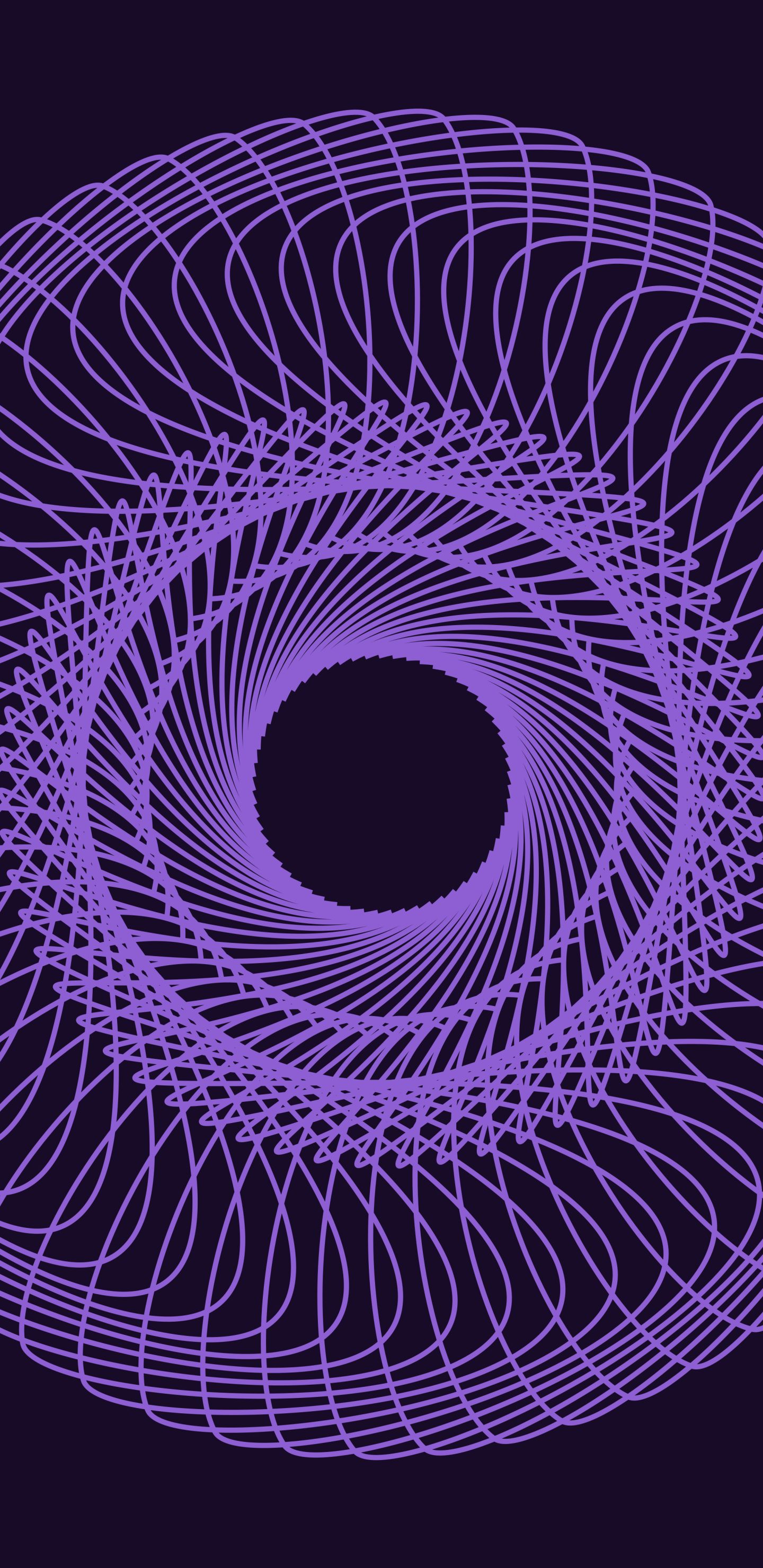 Download mobile wallpaper Abstract, Lines, Purple, Spiral for free.