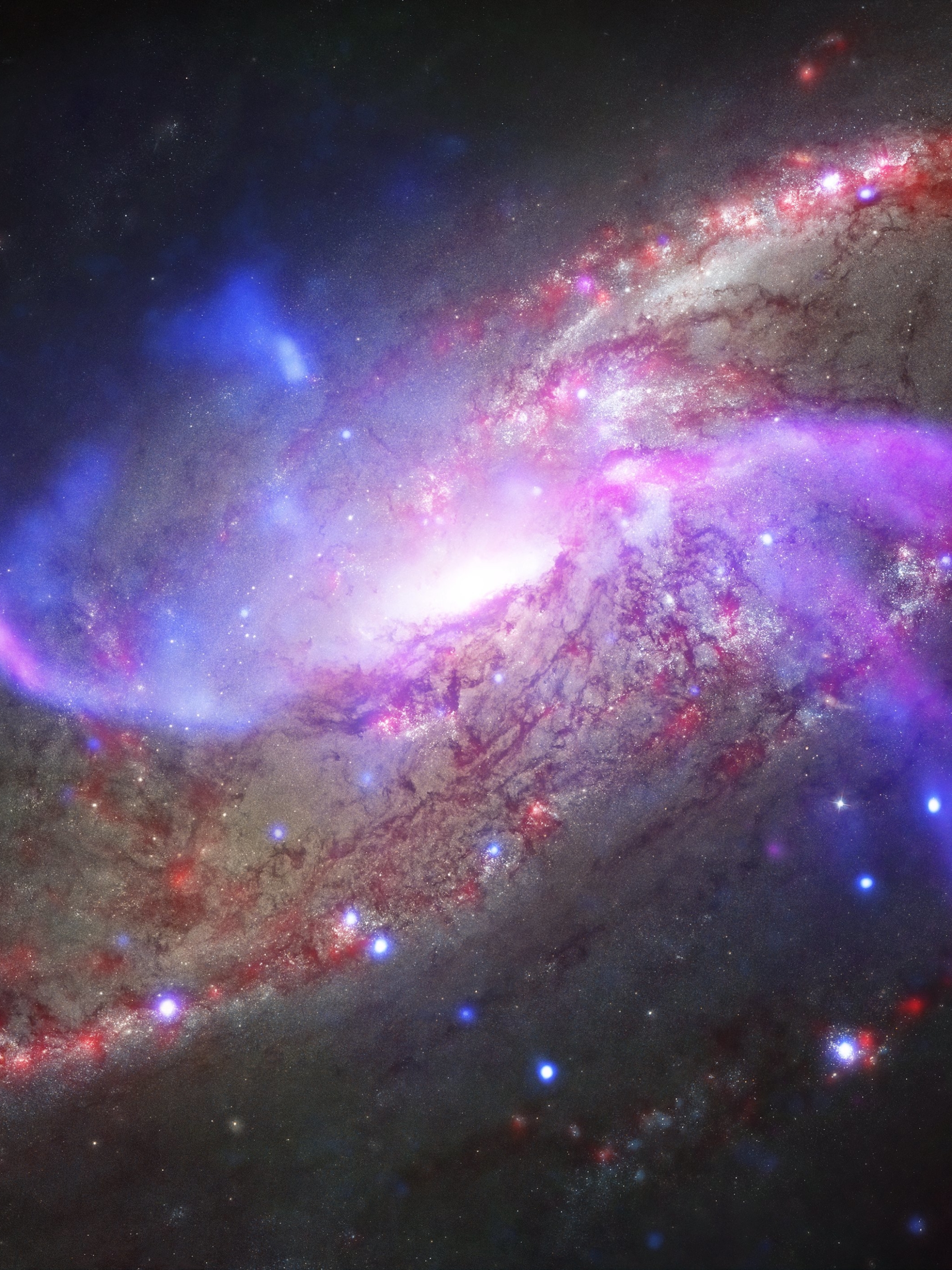 1401828 скачать обои научная фантастика, галактика, черная дыра, чёрная дыра, спиральная галактика, сверхмассивная черная дыра, мессье 106 - заставки и картинки бесплатно