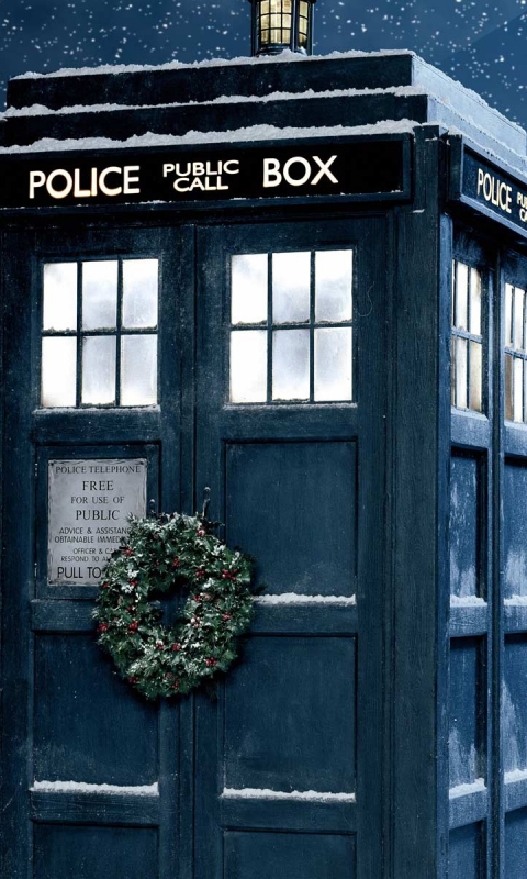 Handy-Wallpaper Weihnachten, Doctor Who, Fernsehserien, Tardis kostenlos herunterladen.