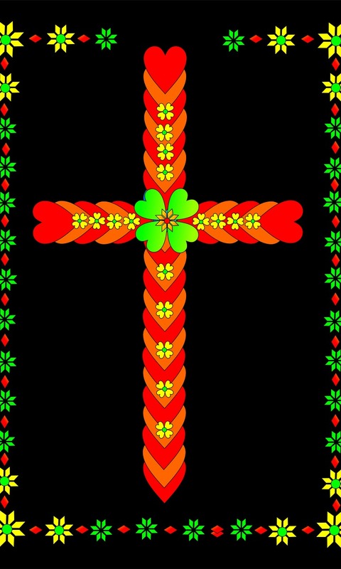 Download mobile wallpaper Colors, Heart, Cross, Religious for free.