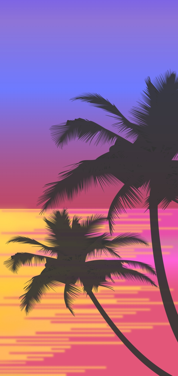 Download mobile wallpaper Retro, Artistic, Palm Tree for free.