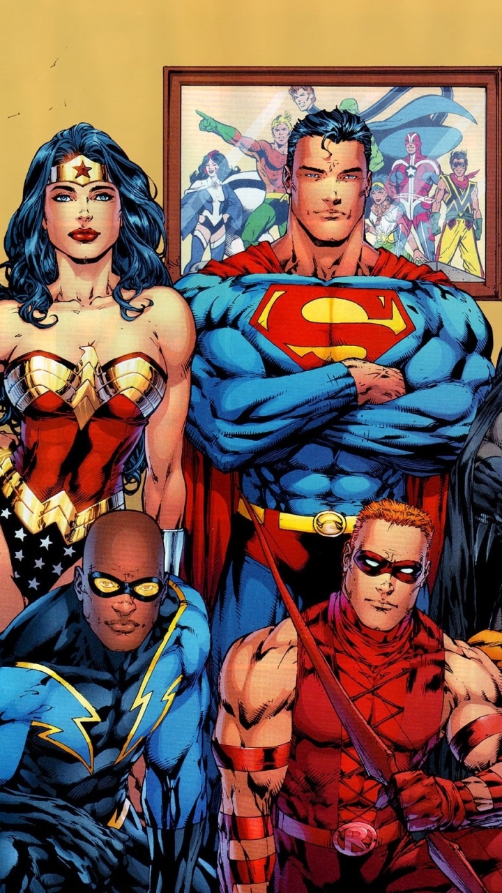1157922 скачать обои комиксы, лига справедливости, супермен, черная молния, красная стрелка, чудо женщина, удивительная женщина, комиксы dc - заставки и картинки бесплатно
