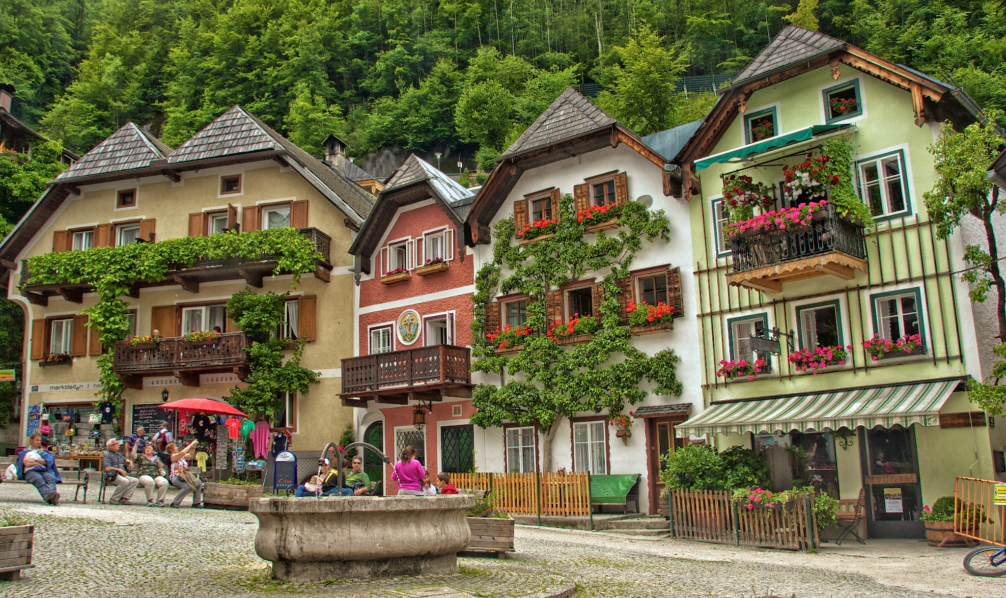 austria, man made, hallstatt, house, town, towns