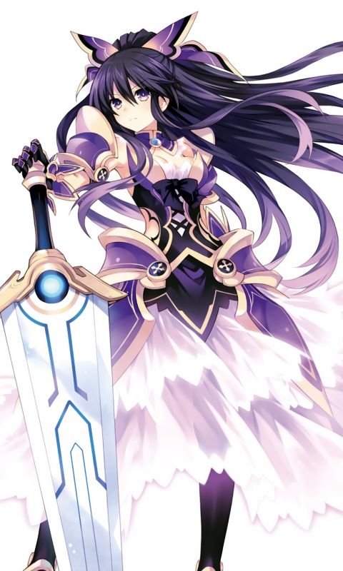 Download mobile wallpaper Anime, Weapon, Armor, Sword, Long Hair, Purple Hair, Date A Live, Tohka Yatogami for free.