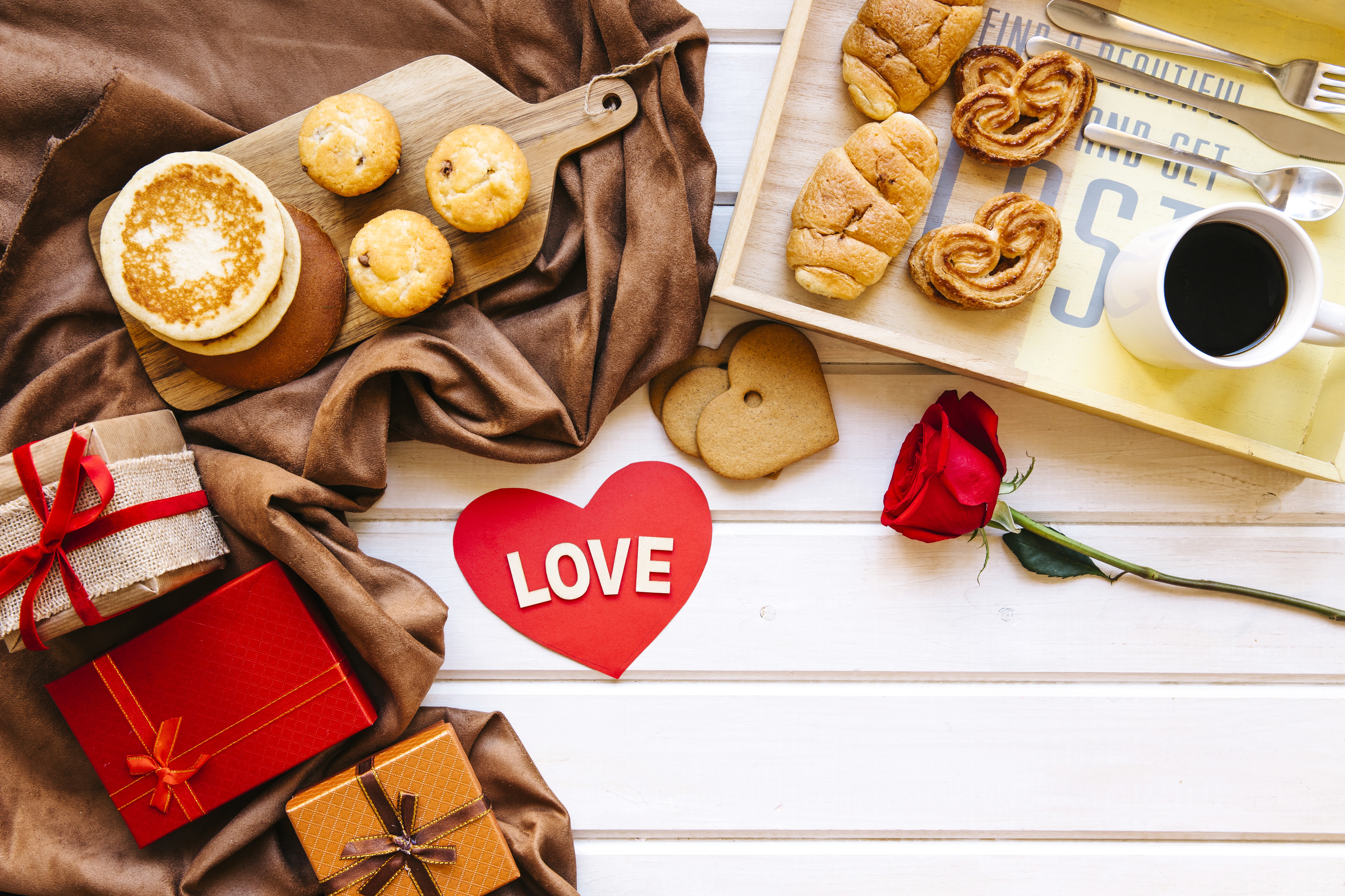 Free download wallpaper Valentine's Day, Still Life, Holiday, Breakfast on your PC desktop