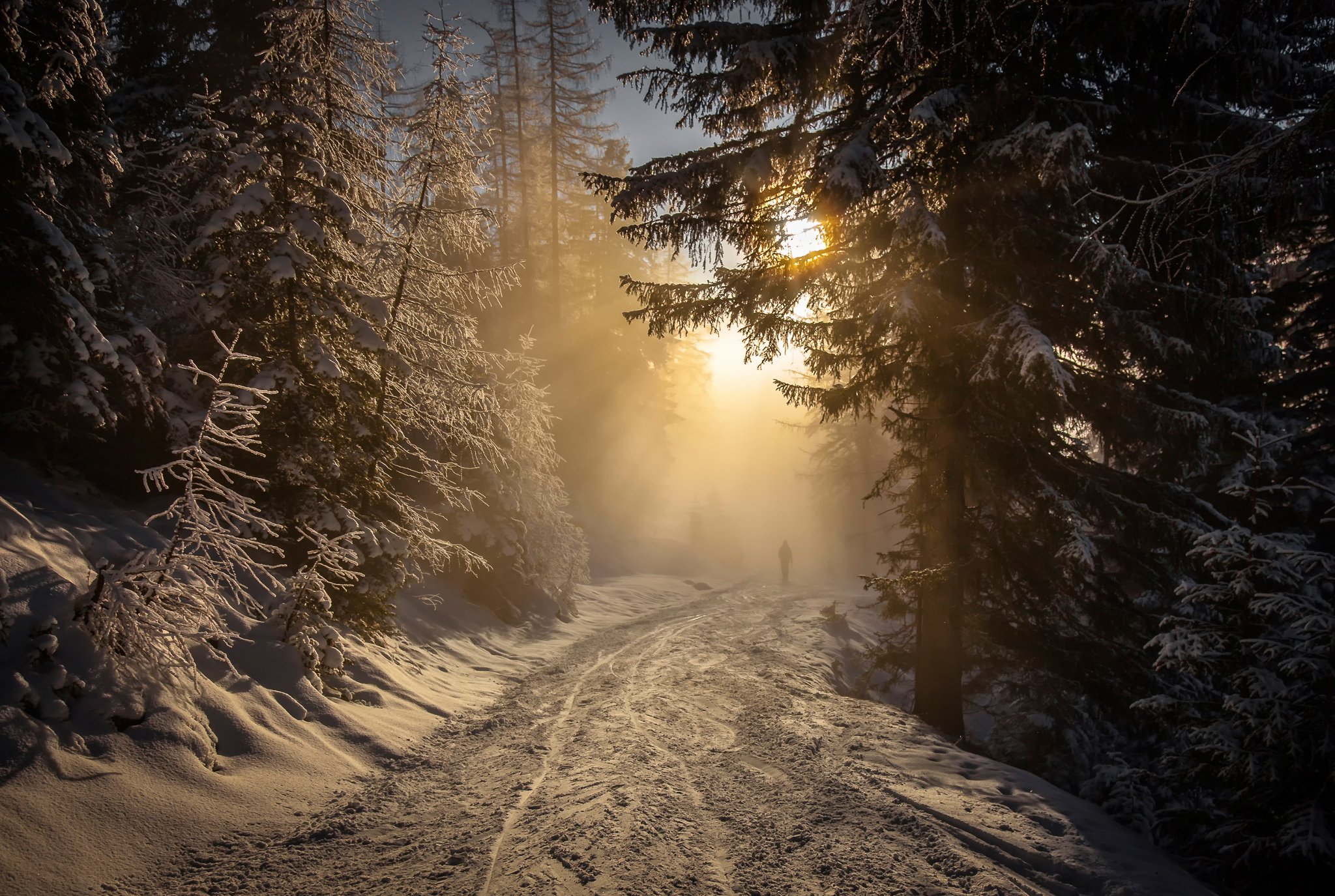 Download mobile wallpaper Landscape, Winter, Nature, Sun, Light, Earth for free.