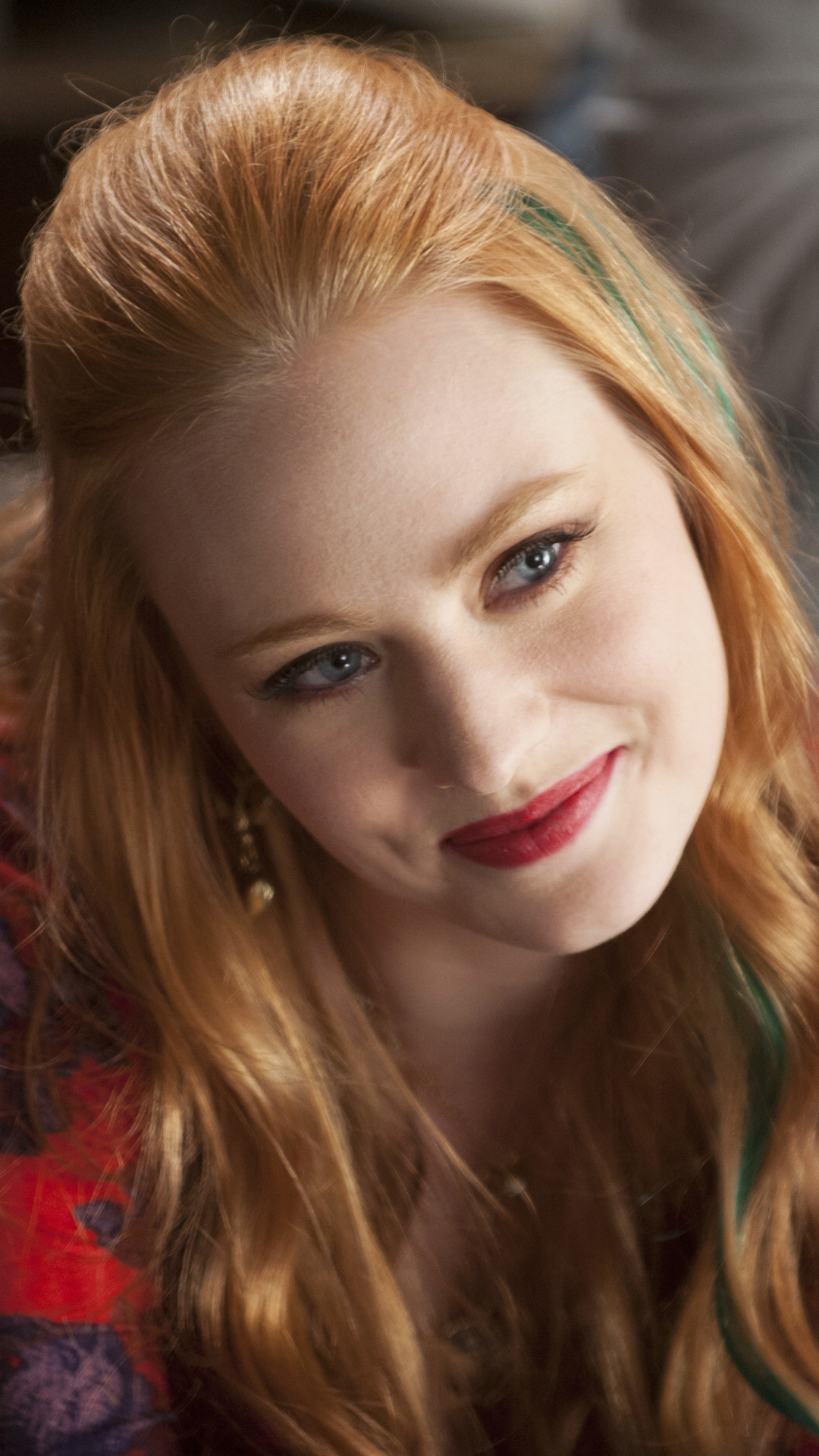 Download mobile wallpaper Redhead, Face, Blue Eyes, Celebrity, Actress, Lipstick, Deborah Ann Woll for free.