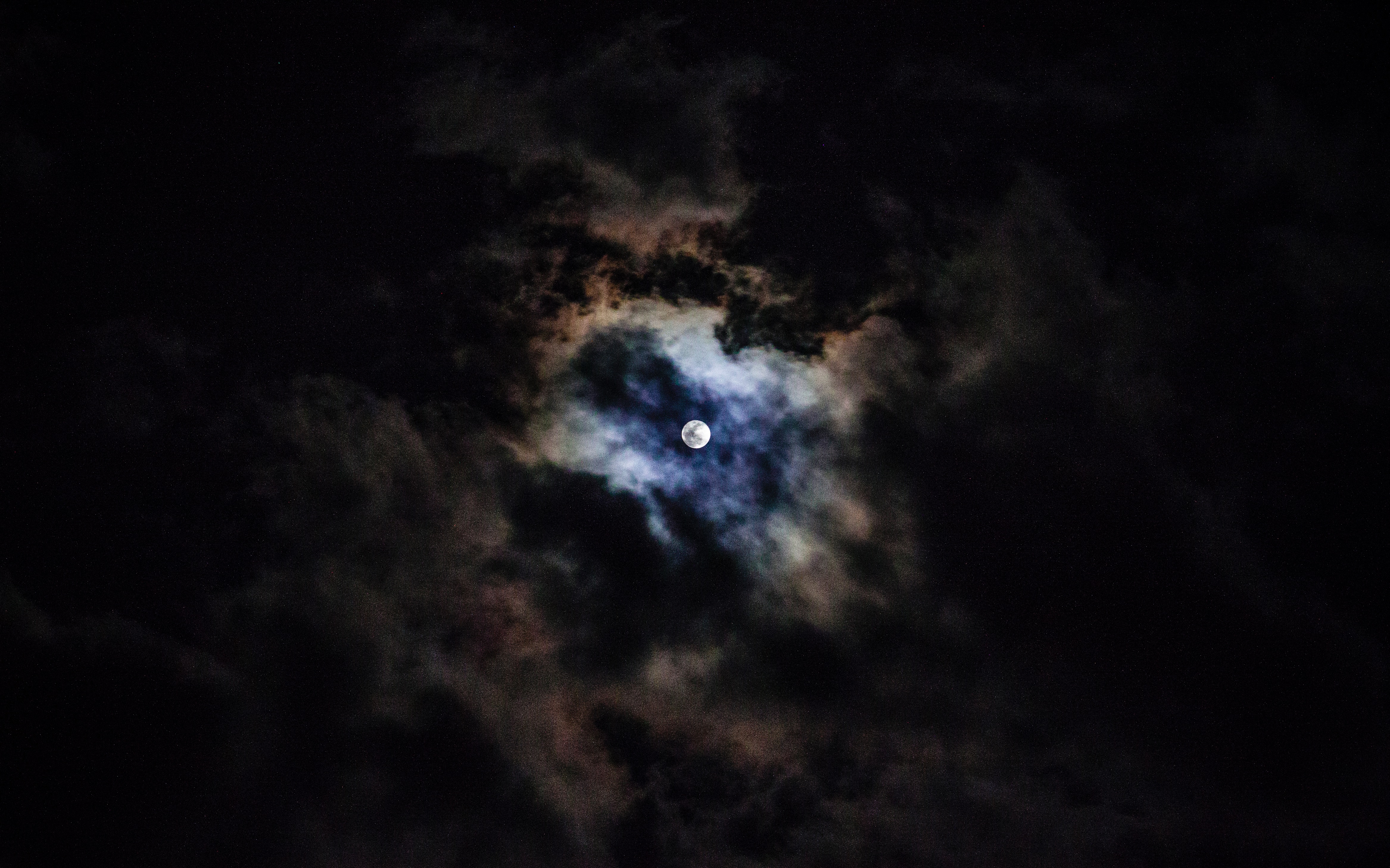Download mobile wallpaper Clouds, Night, Moon, Dark for free.