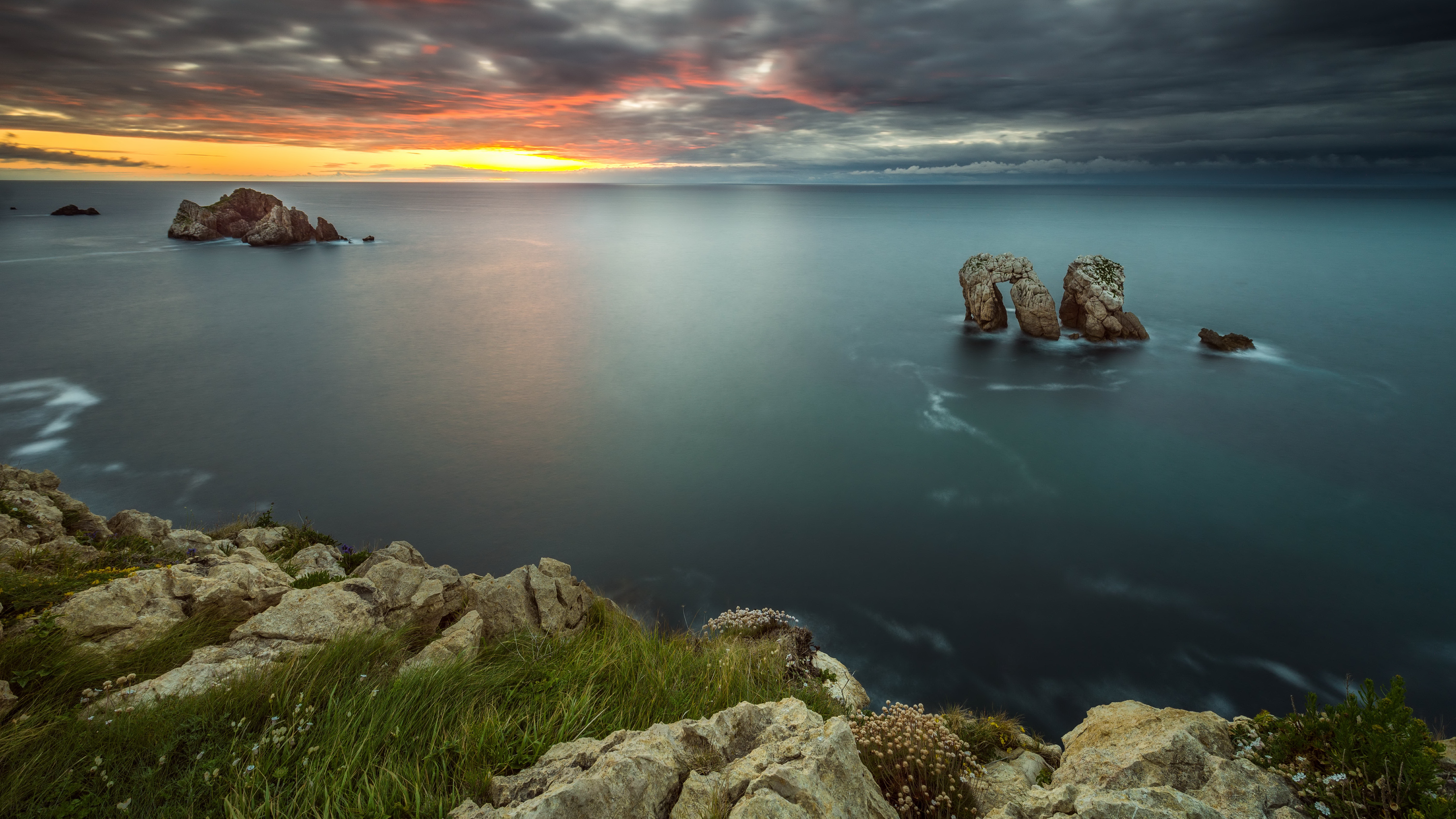 Descarga gratis la imagen Horizonte, Océano, Atardecer, Tierra/naturaleza en el escritorio de tu PC