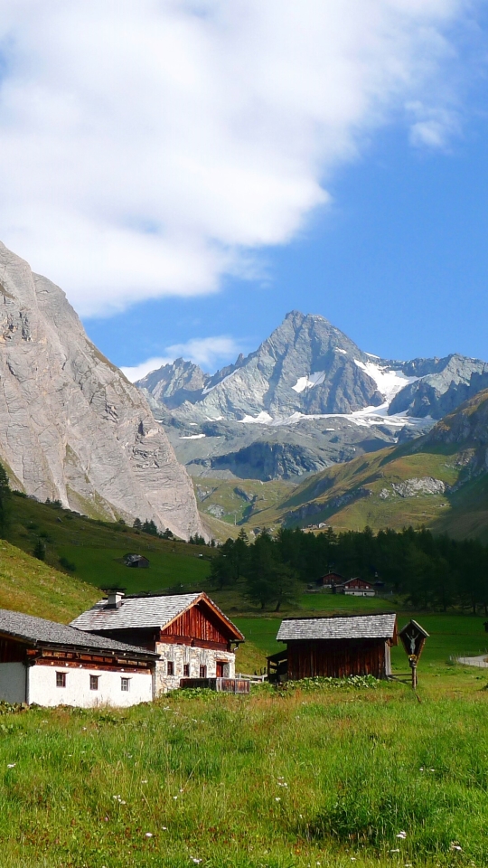 Descarga gratuita de fondo de pantalla para móvil de Paisaje, Naturaleza, Montaña, Casa, Austria, Alpes, Fotografía.