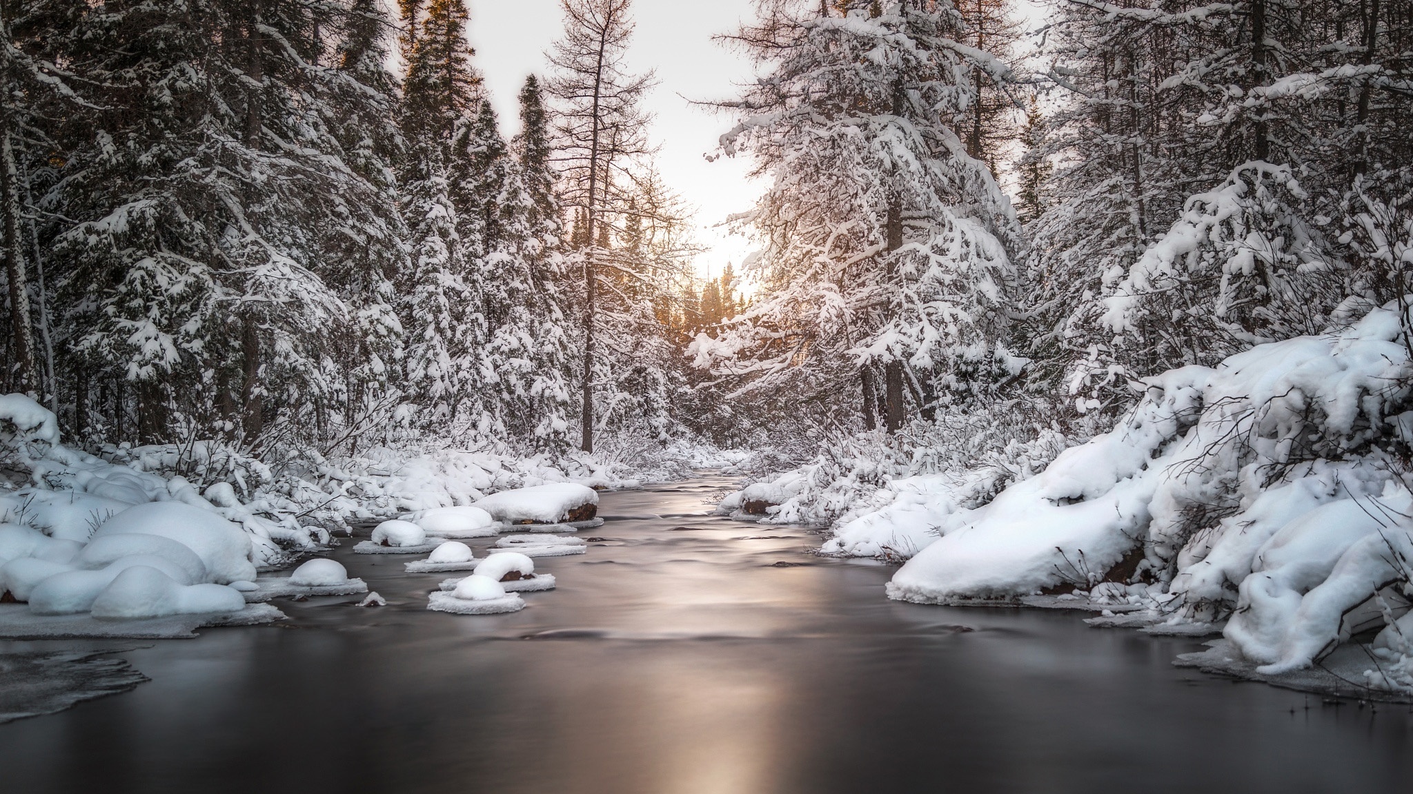 Baixe gratuitamente a imagem Inverno, Natureza, Neve, Rio, Floresta, Árvore, Terra/natureza na área de trabalho do seu PC