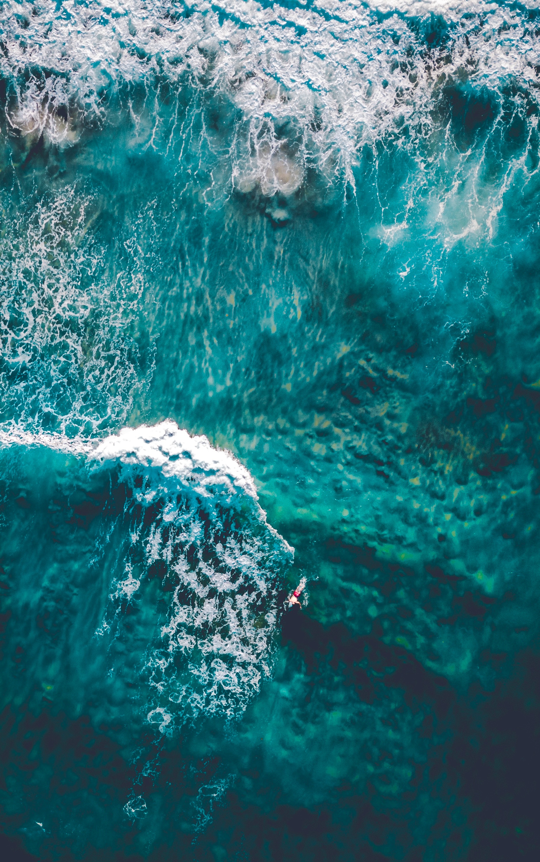 Free download wallpaper Water, Foam, Nature, View From Above, Surf, Waves, Ocean on your PC desktop