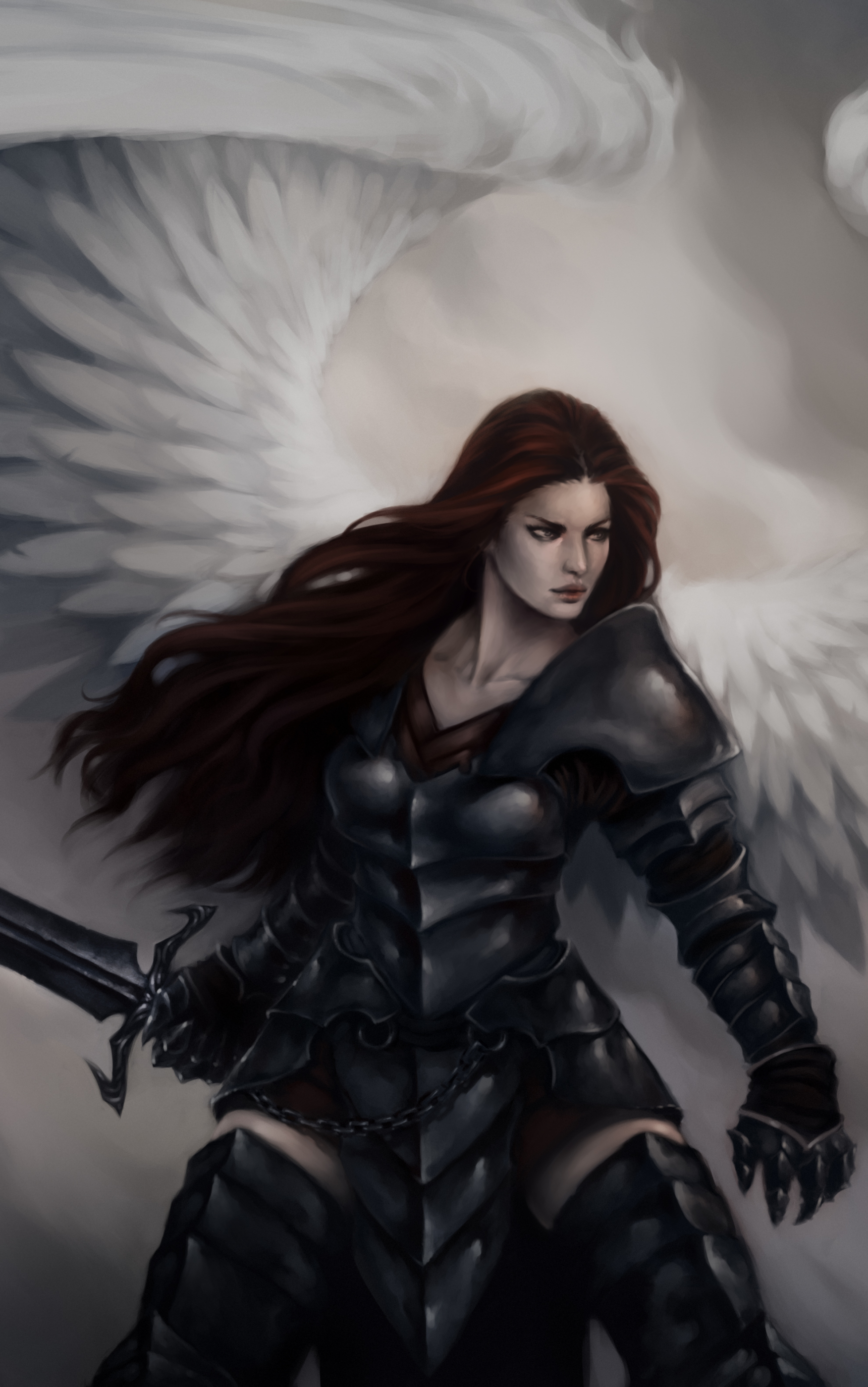 Baixar papel de parede para celular de Fantasia, Anjo, Armaduras, Mulher Guerreira, Anjo Guerreiro gratuito.