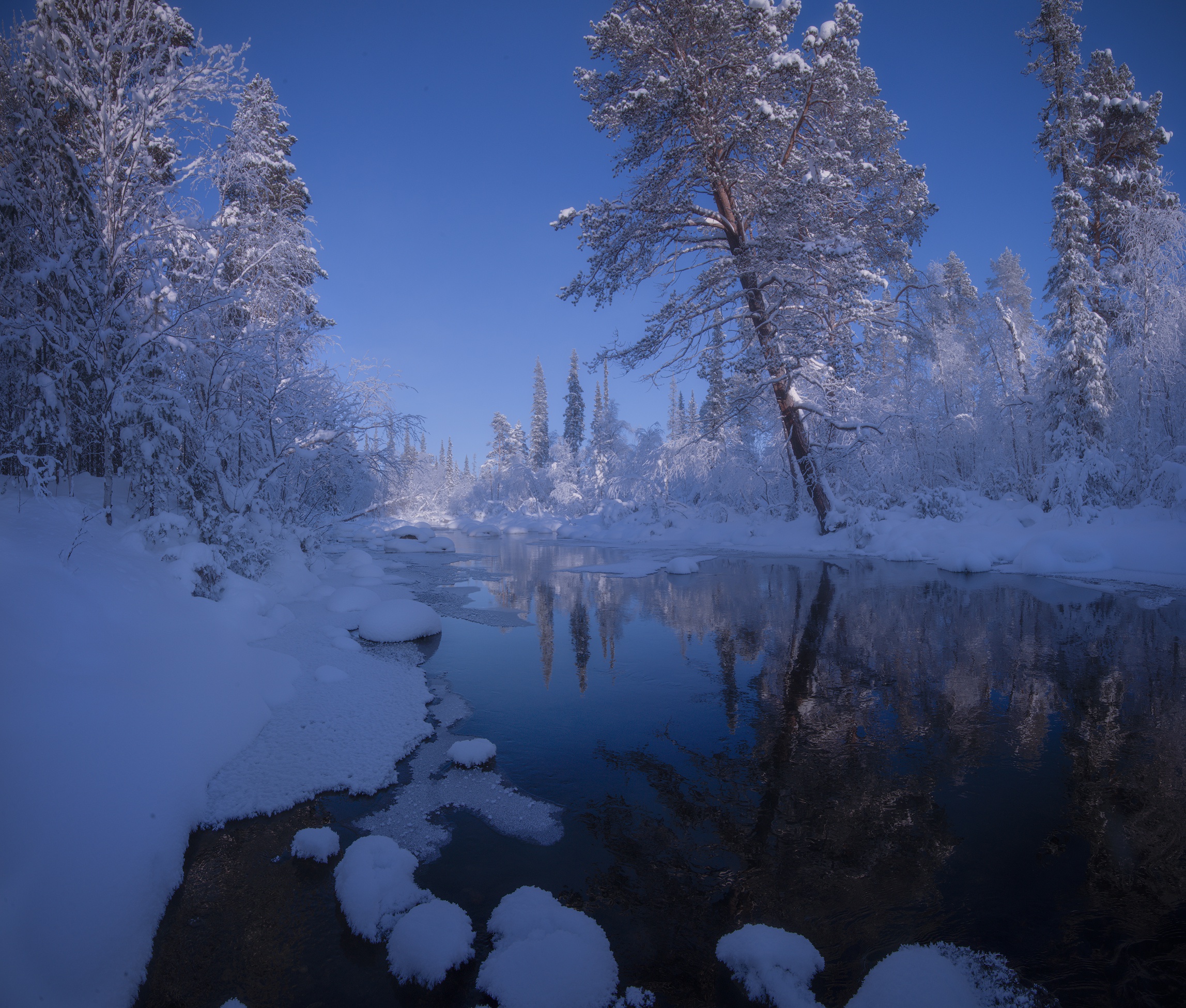 Free download wallpaper Winter, Nature, Snow, Earth, River on your PC desktop