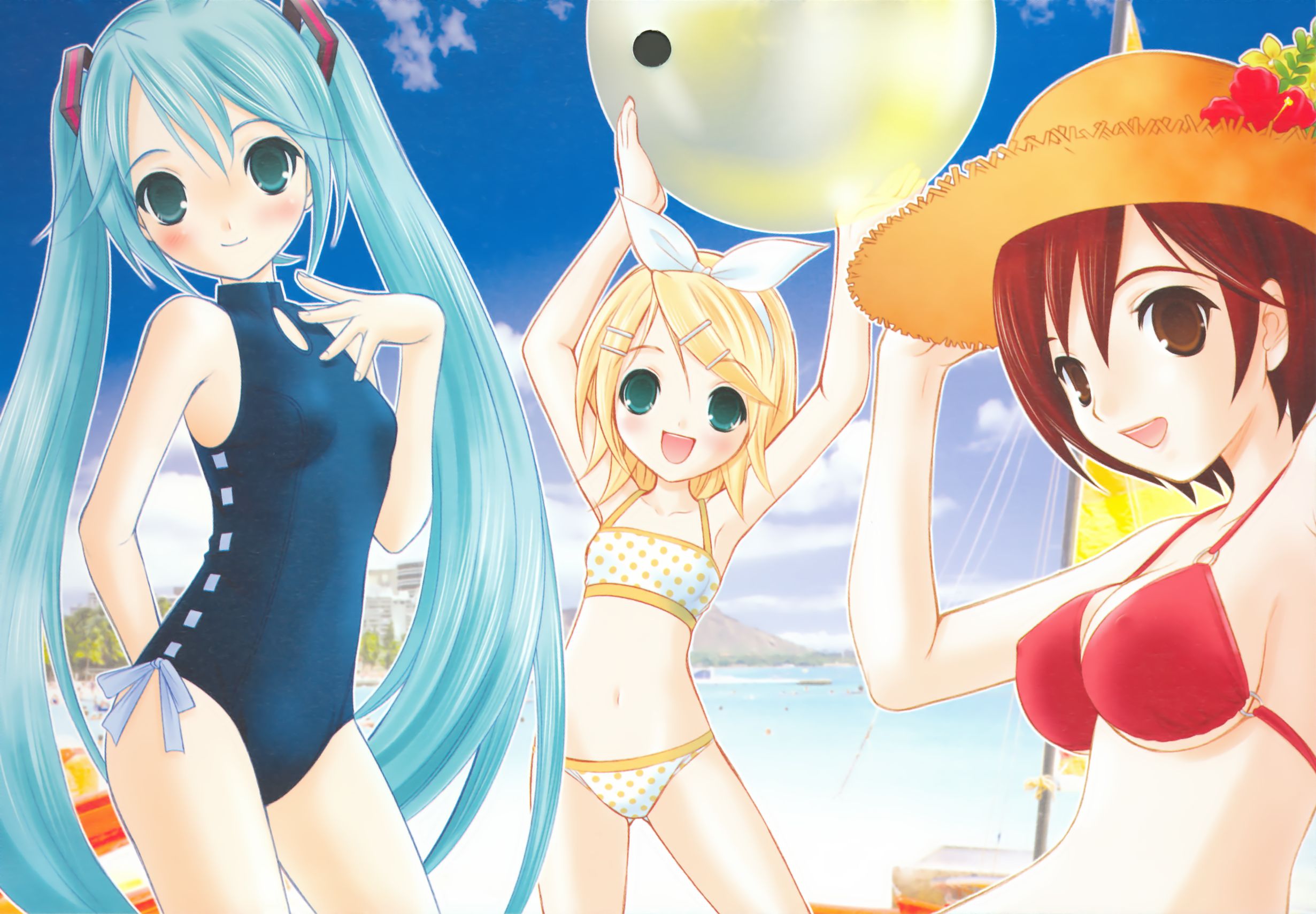 Free download wallpaper Anime, Vocaloid, Hatsune Miku, Rin Kagamine, Meiko (Vocaloid) on your PC desktop