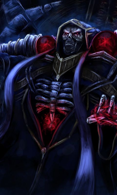 Download mobile wallpaper Anime, Overlord, Warrior, Skull, Magician, Demon, Ainz Ooal Gown for free.