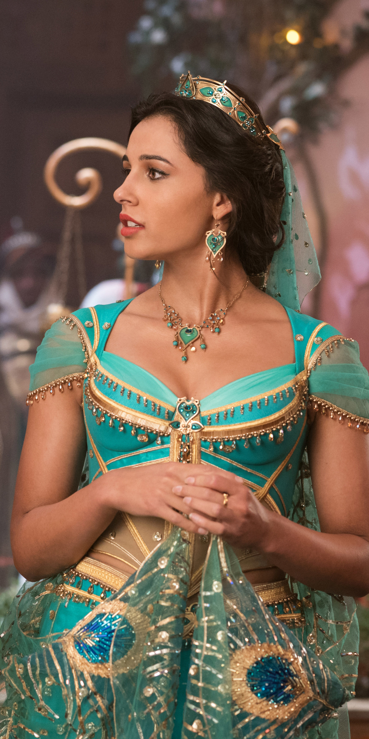 Handy-Wallpaper Filme, Naomi Scott, Prinzessin Jasmin, Aladdin (2019) kostenlos herunterladen.