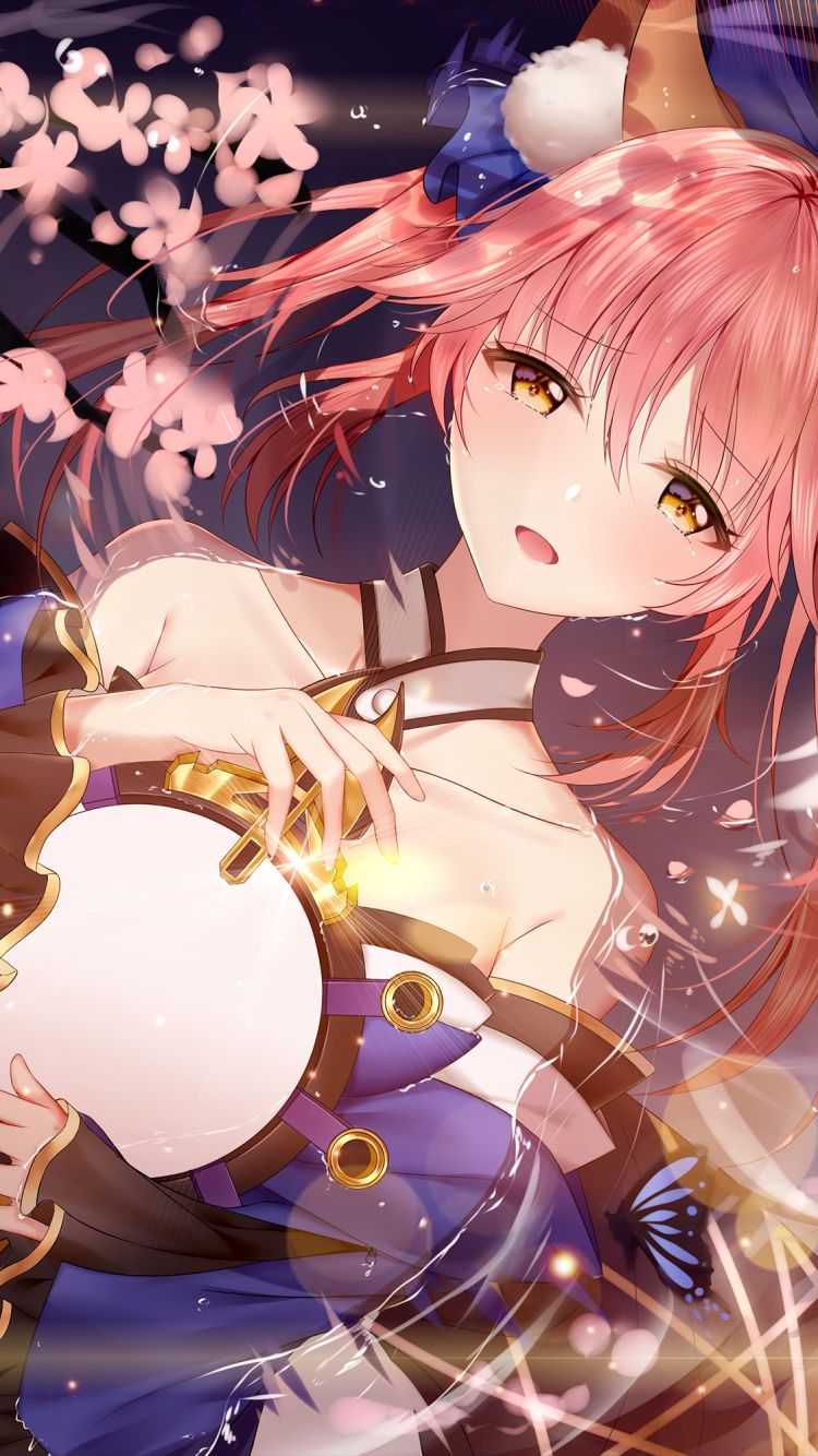 anime, fate/grand order, caster (fate/extra), tamamo no mae (fate/grand order), fate series cellphone