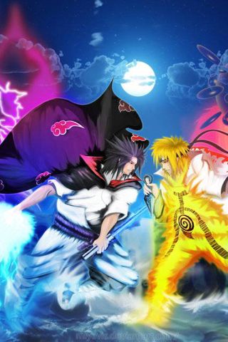 Download mobile wallpaper Anime, Naruto, Sasuke Uchiha, Naruto Uzumaki for free.