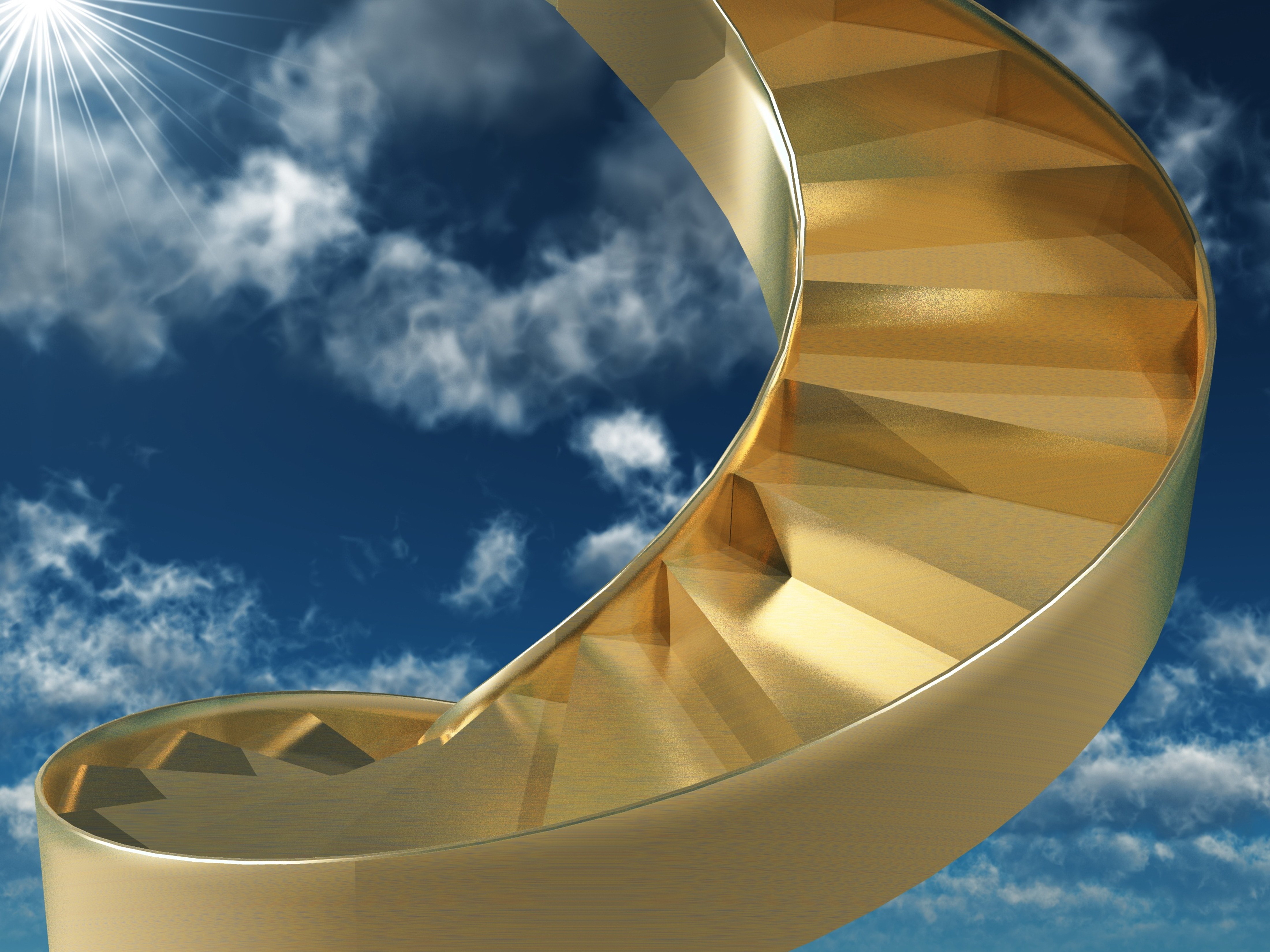 Laden Sie das Schritte, Spiral, Gold, Spirale, Sky, Sonstige, Verschiedenes-Bild kostenlos auf Ihren PC-Desktop herunter