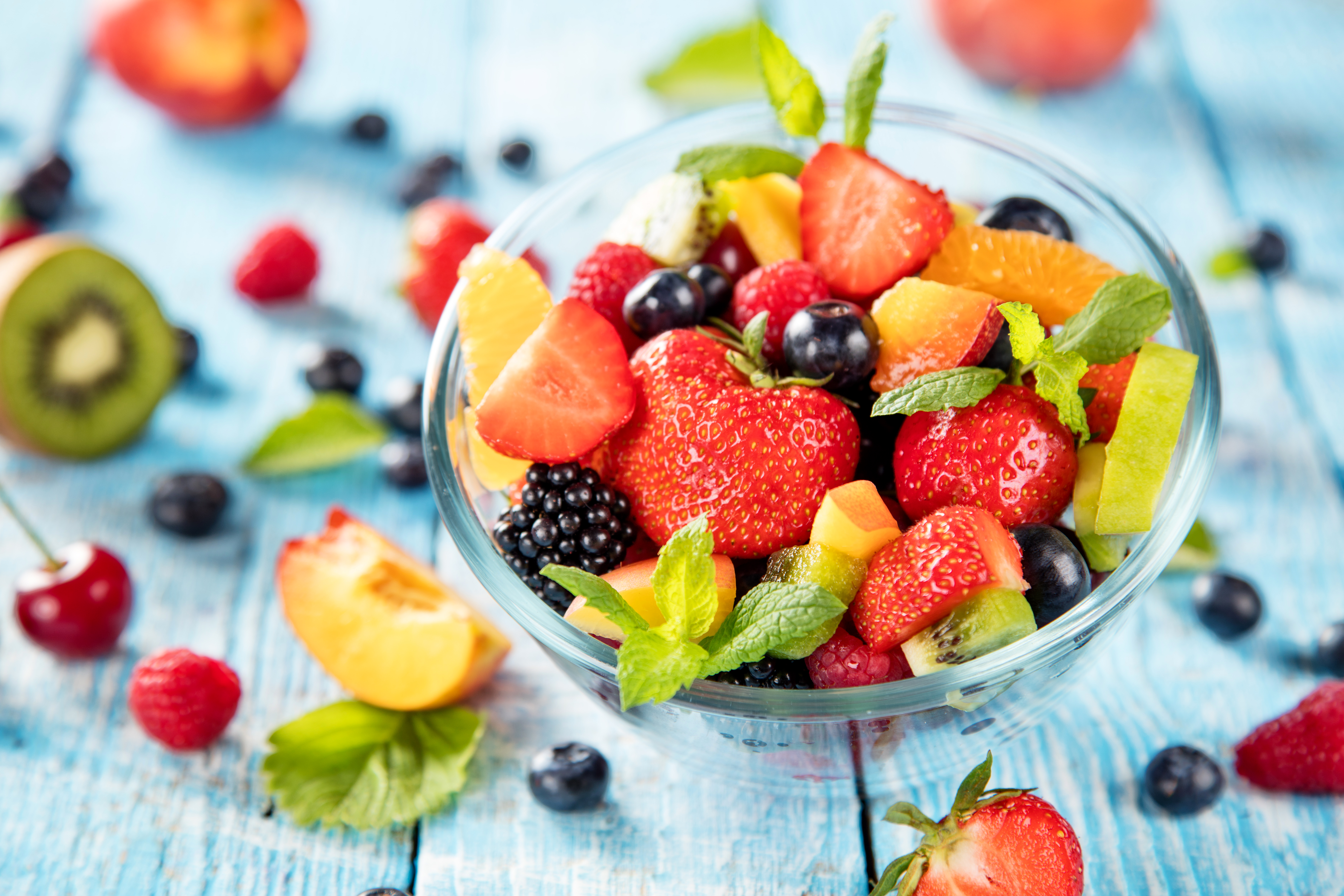 Download mobile wallpaper Fruits, Food, Strawberry, Fruit, Salad for free.