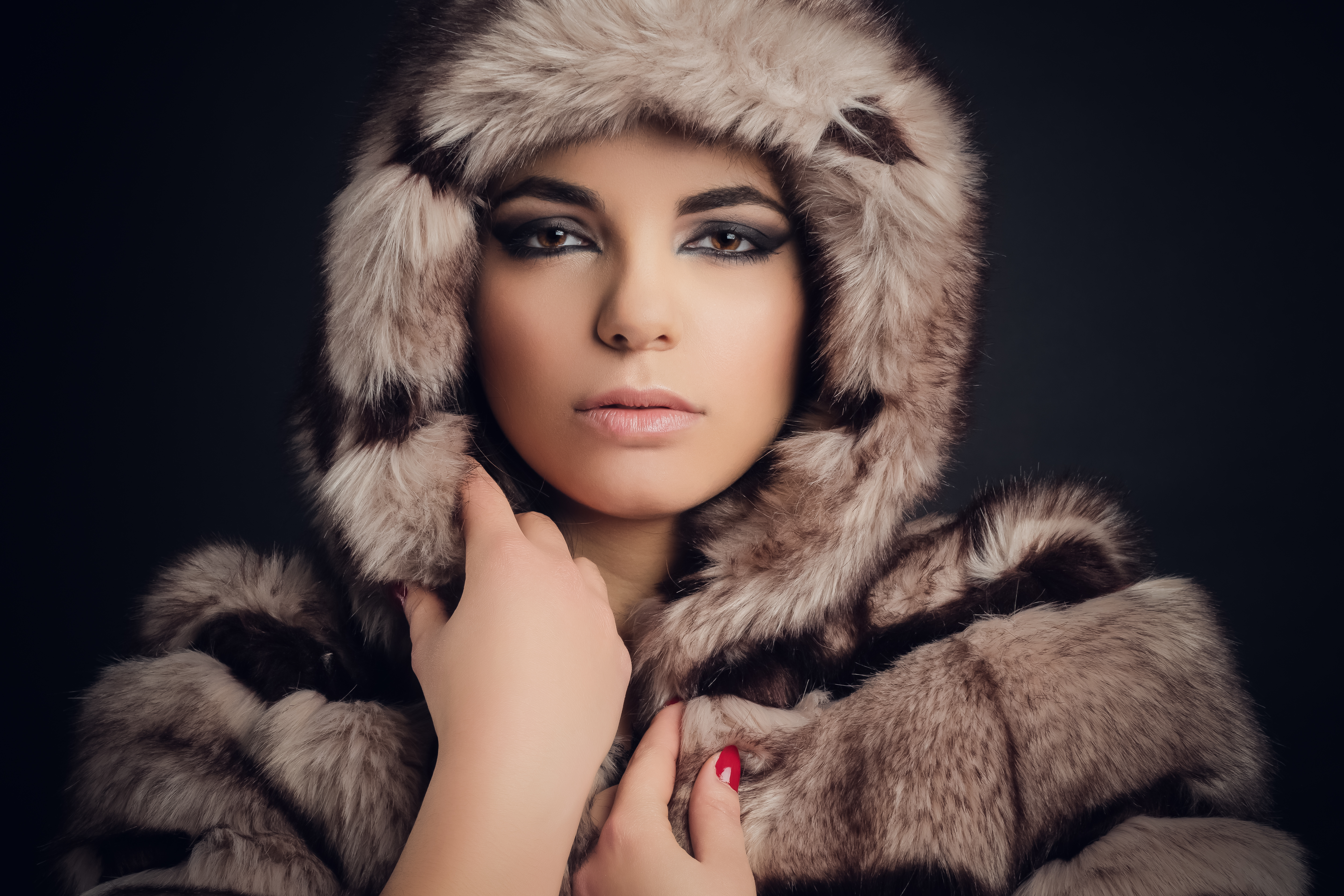 Download mobile wallpaper Face, Fur, Model, Women, Brown Eyes for free.