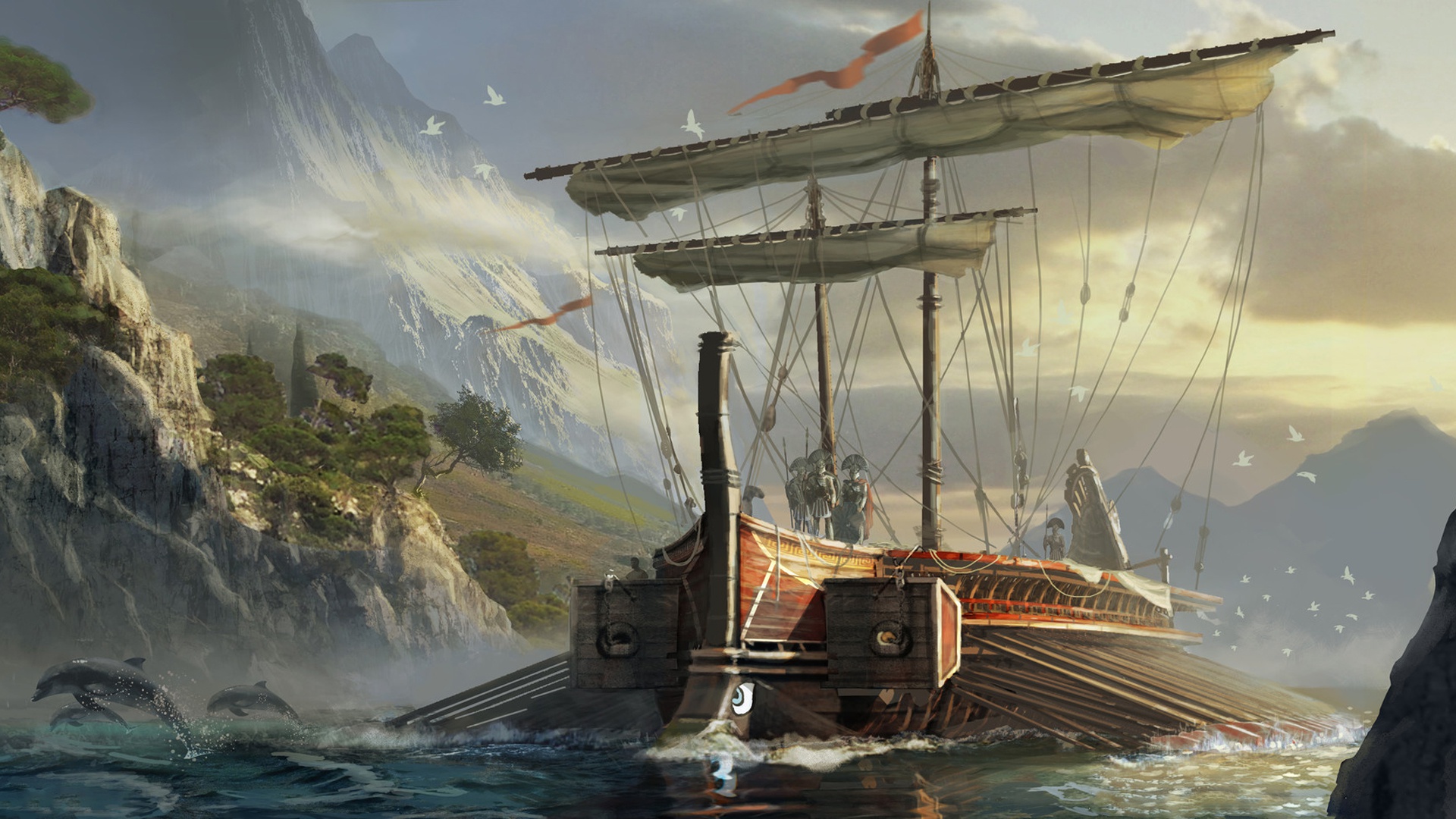Baixe gratuitamente a imagem Barco, Videogame, Assassin's Creed, Assassin's Creed: Origins na área de trabalho do seu PC