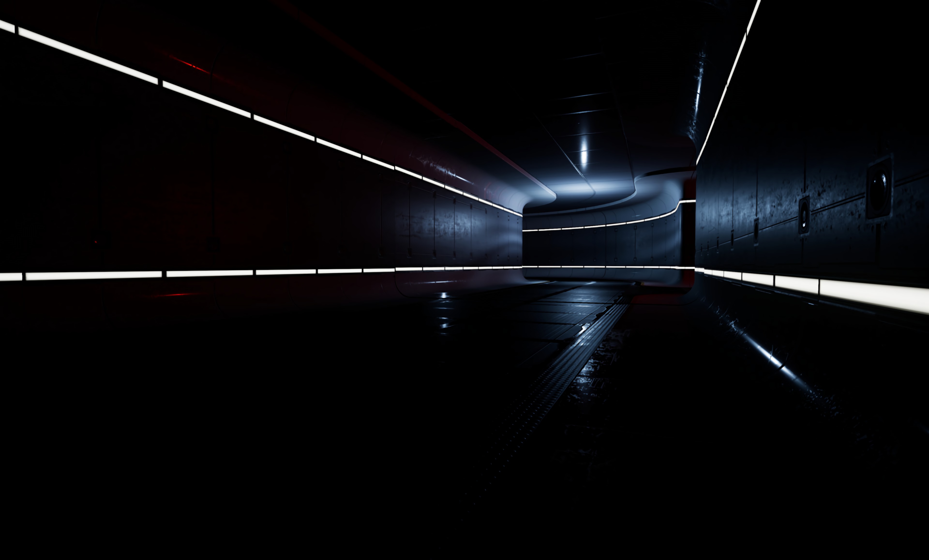 Download mobile wallpaper Tunnel, Illumination, Lighting, Dark, Neon for free.