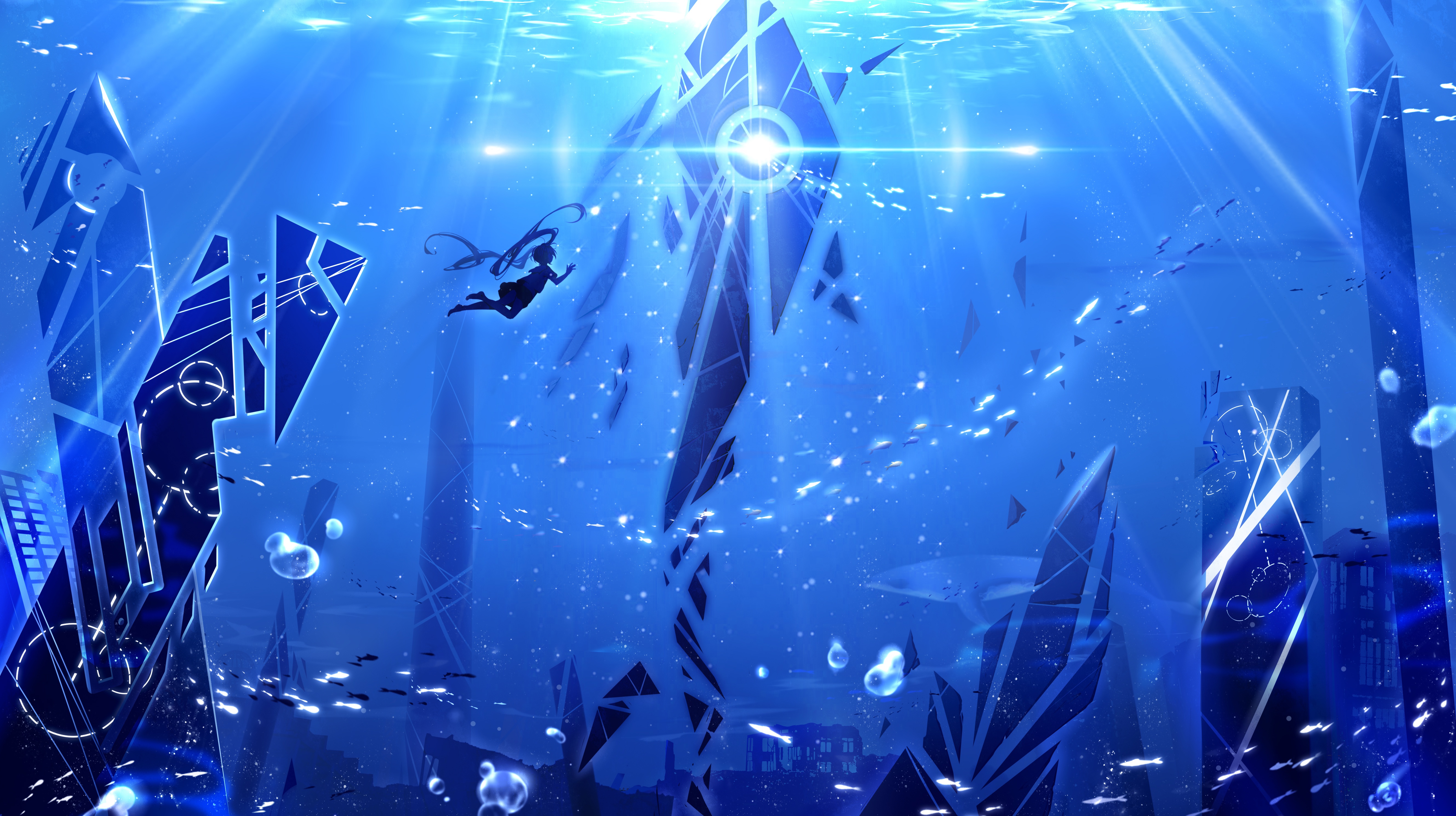 Download mobile wallpaper Anime, Underwater for free.