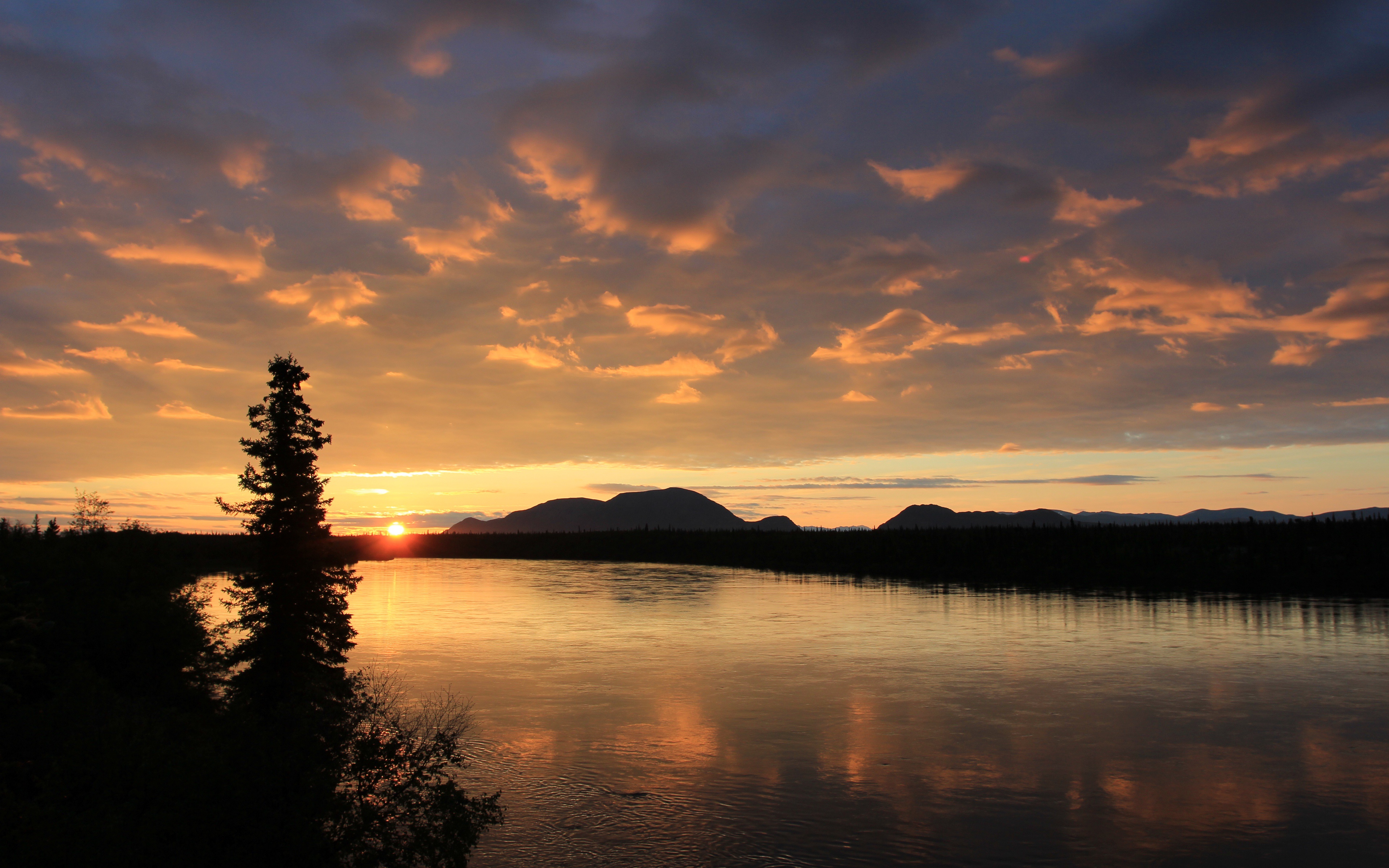 Free download wallpaper Reflection, Sunrise, Earth, River on your PC desktop