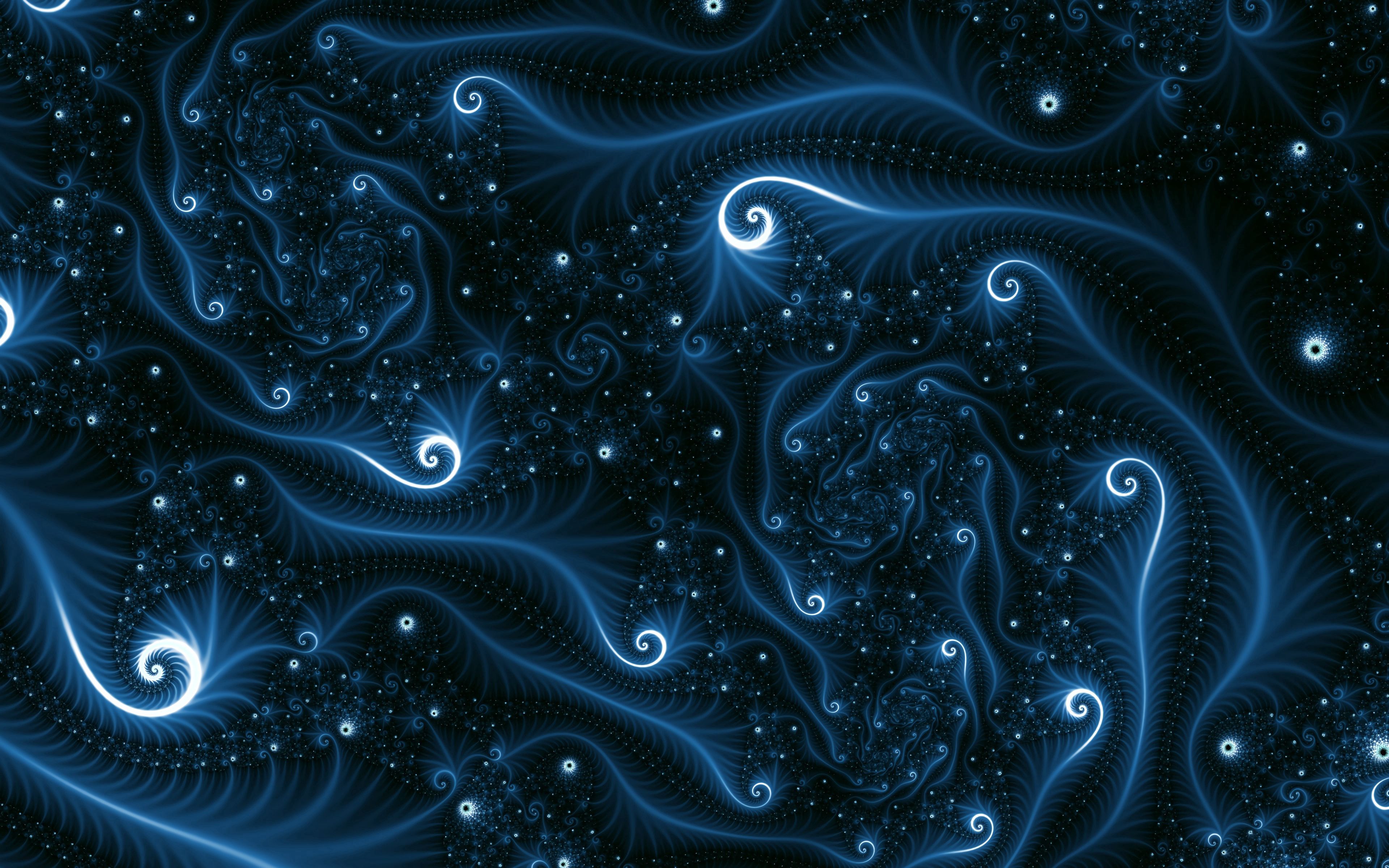 confused, intricate, abstract, fractal, glow, winding, sinuous, swirling, involute