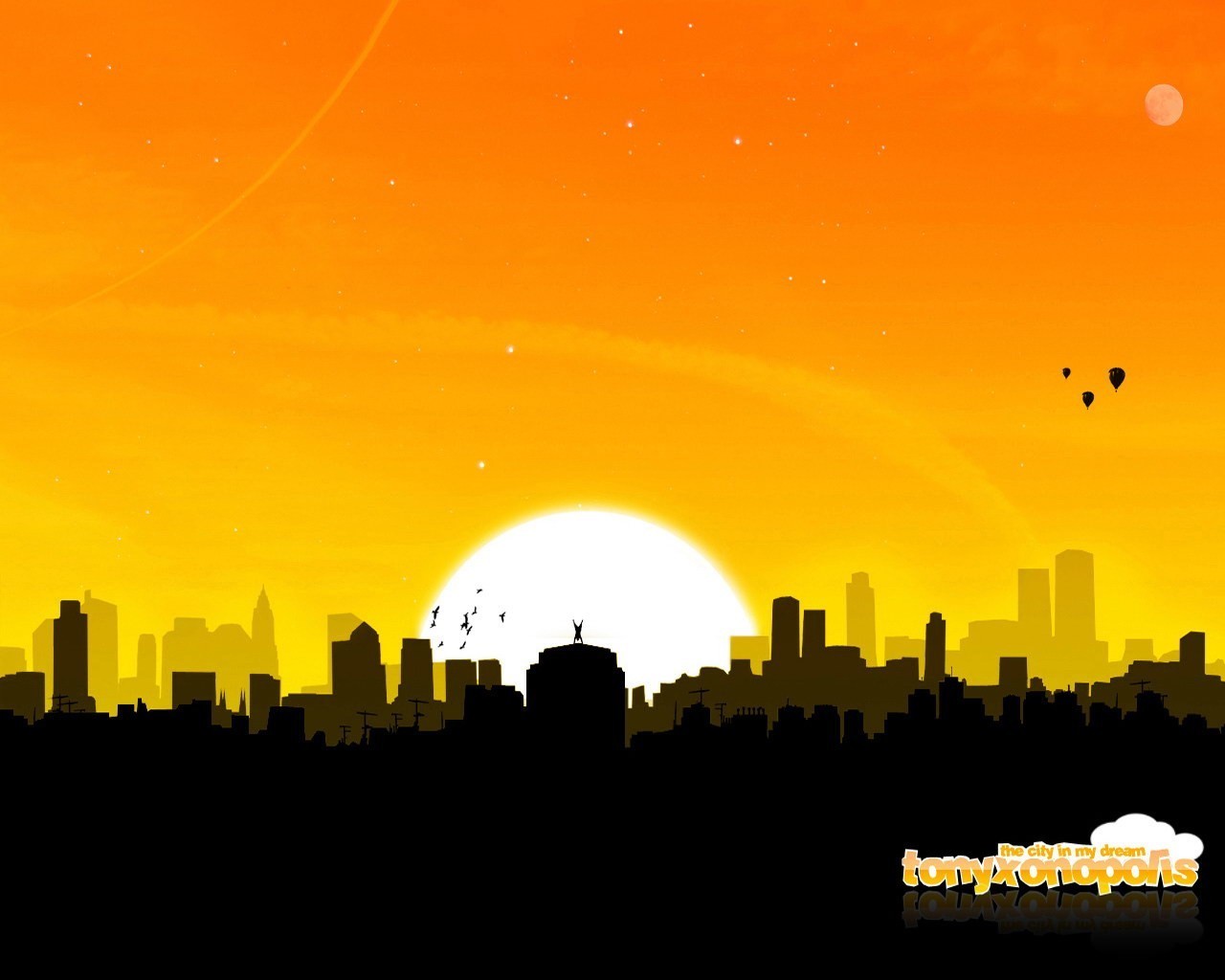Download mobile wallpaper Cities, Landscape, Sunset, Sun for free.