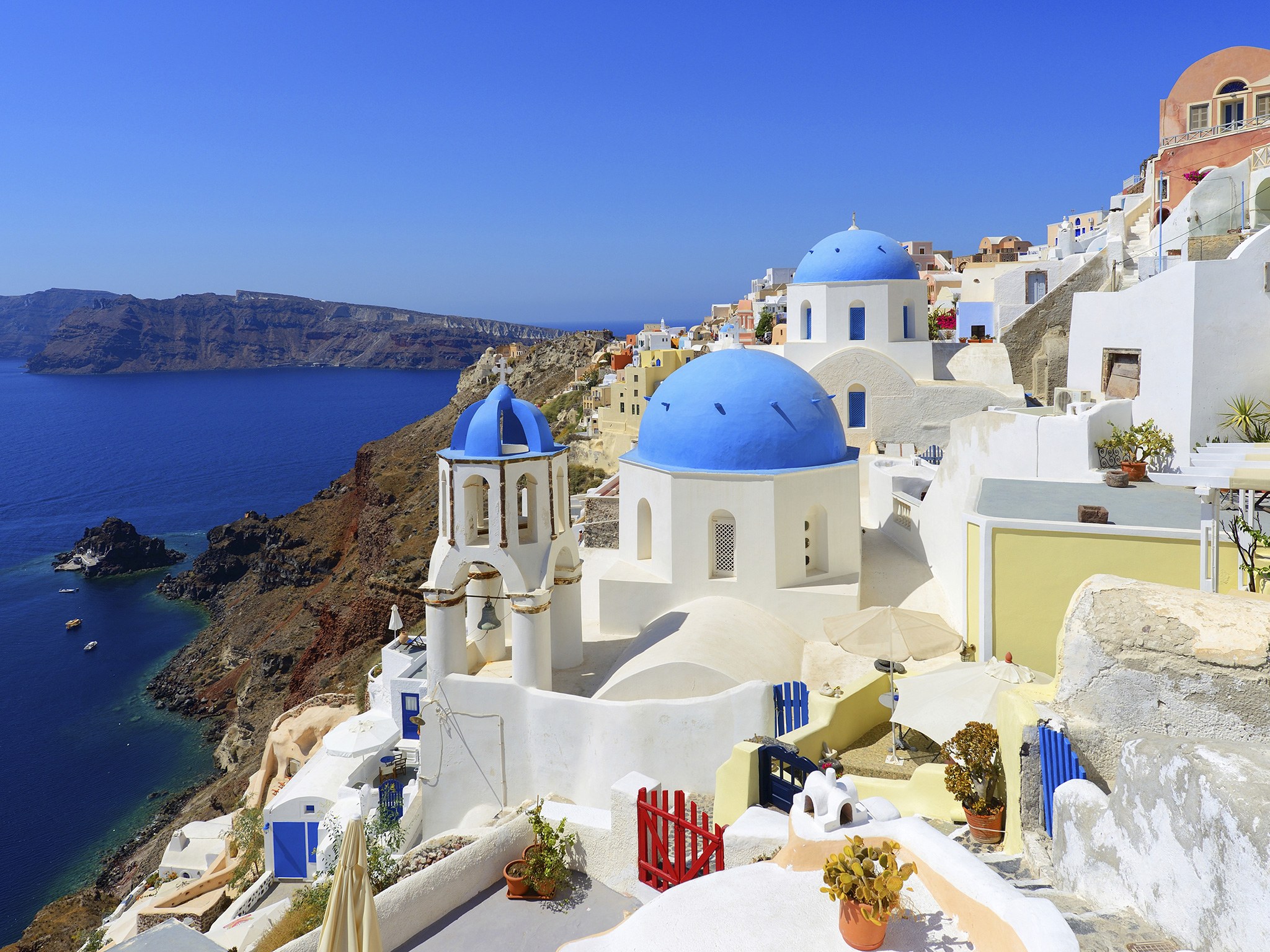 Download mobile wallpaper Santorini, Man Made, Towns for free.