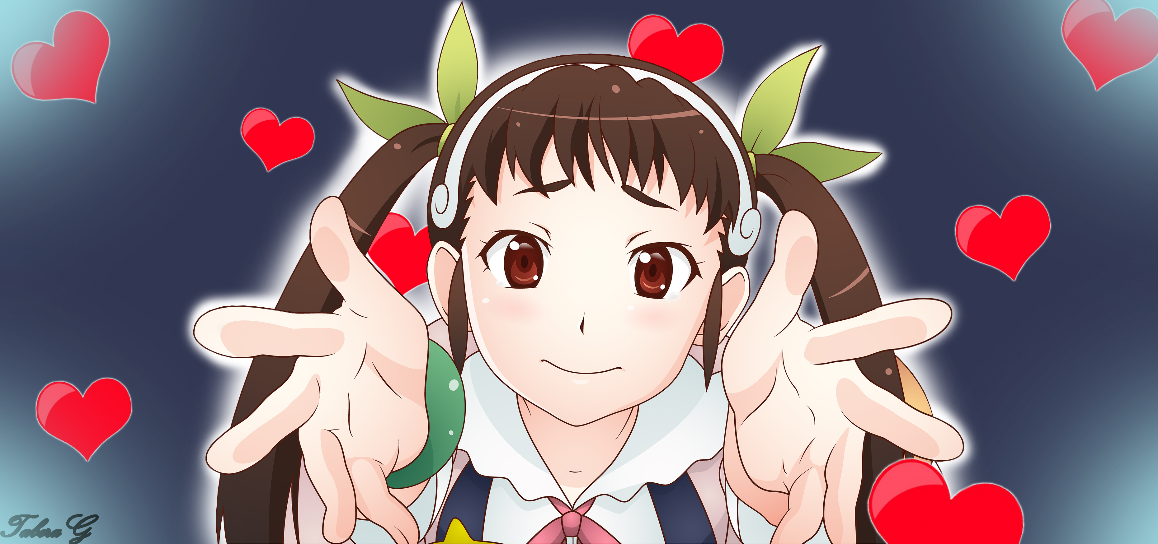Free download wallpaper Anime, Heart, Monogatari (Series), Mayoi Hachikuji on your PC desktop