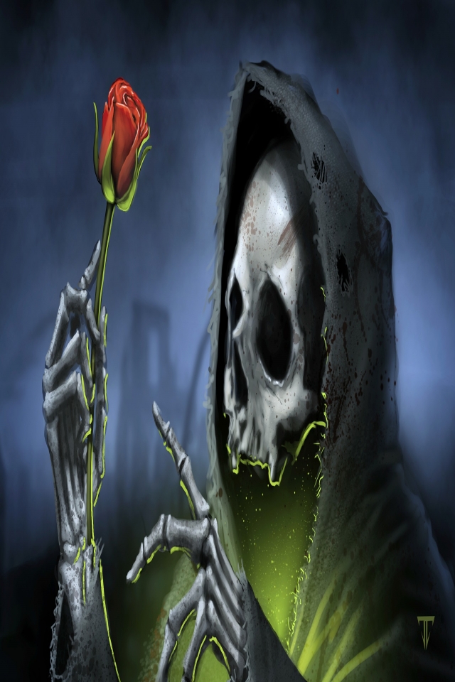 Download mobile wallpaper Dark, Skull for free.