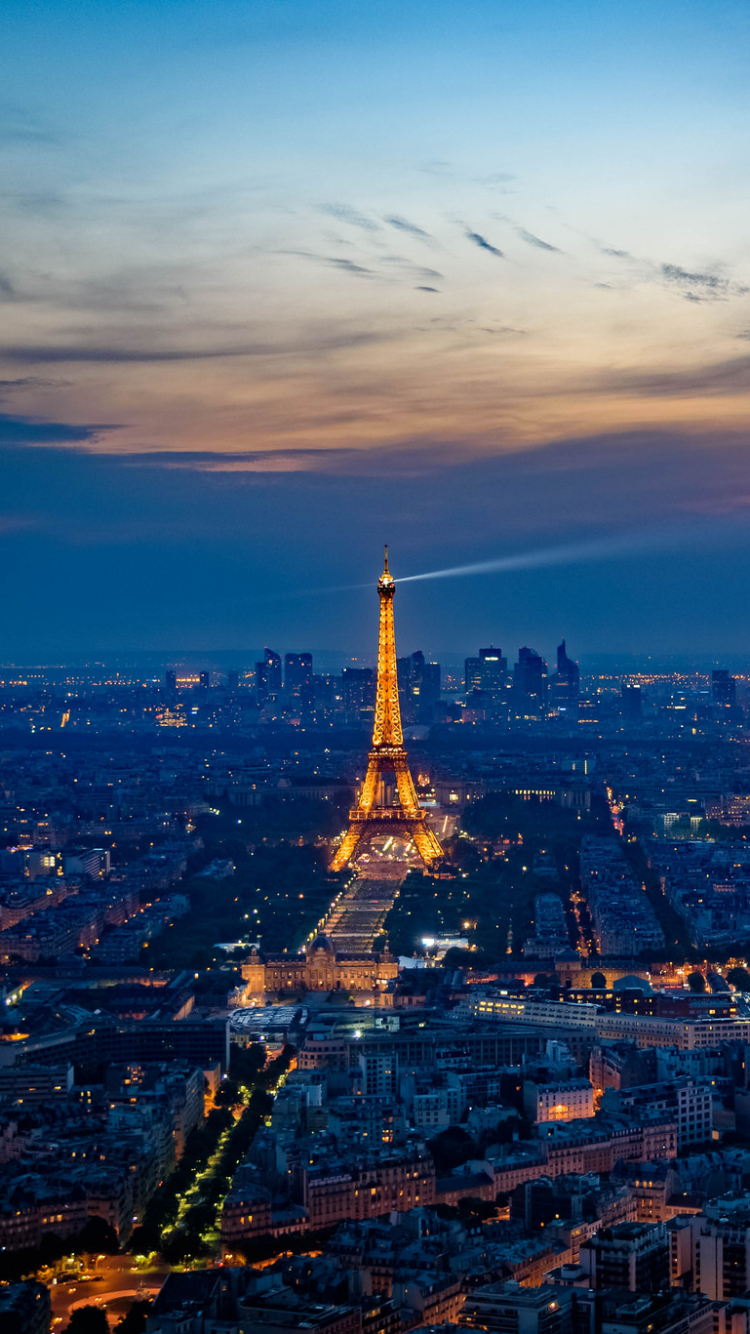 Descarga gratuita de fondo de pantalla para móvil de Ciudades, París, Torre Eiffel, Ciudad, Edificio, Atardecer, Hecho Por El Hombre, Puesta De Sol.