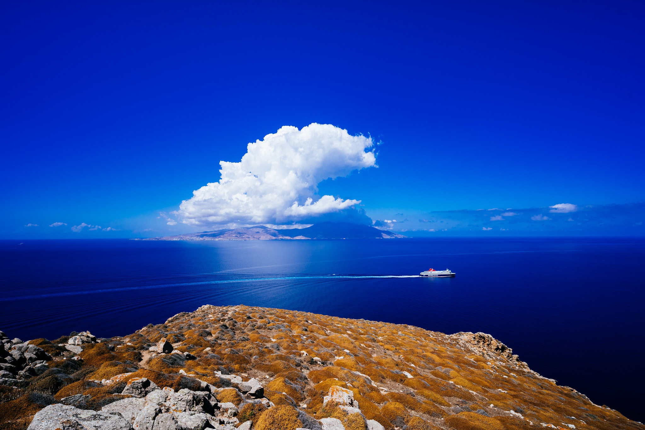 Завантажити шпалери безкоштовно Море, Земля, Хмара, Греція, Морський Пейзаж картинка на робочий стіл ПК