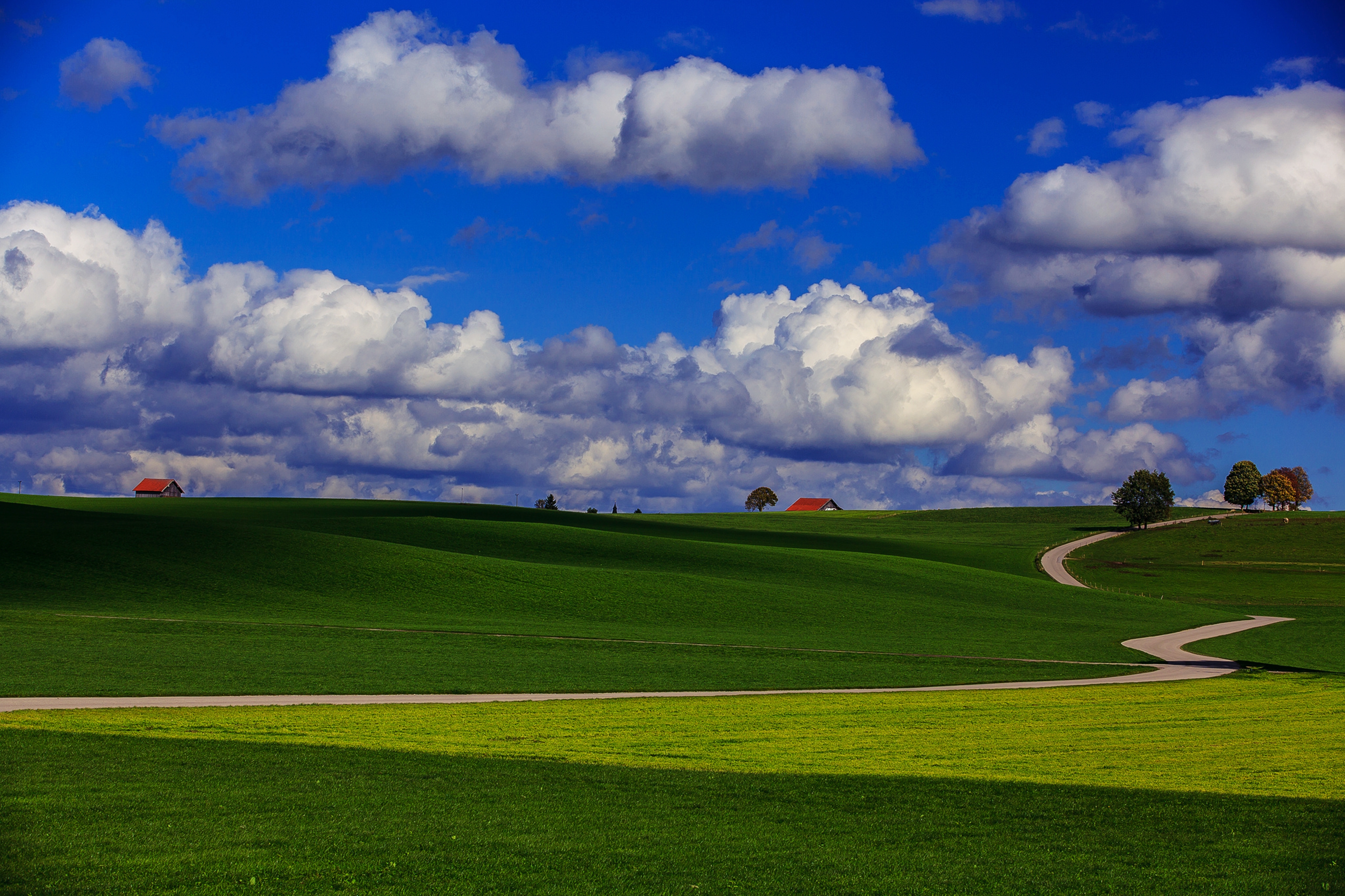 grass, photography, landscape, cloud, countryside, earth, nature, road, way
