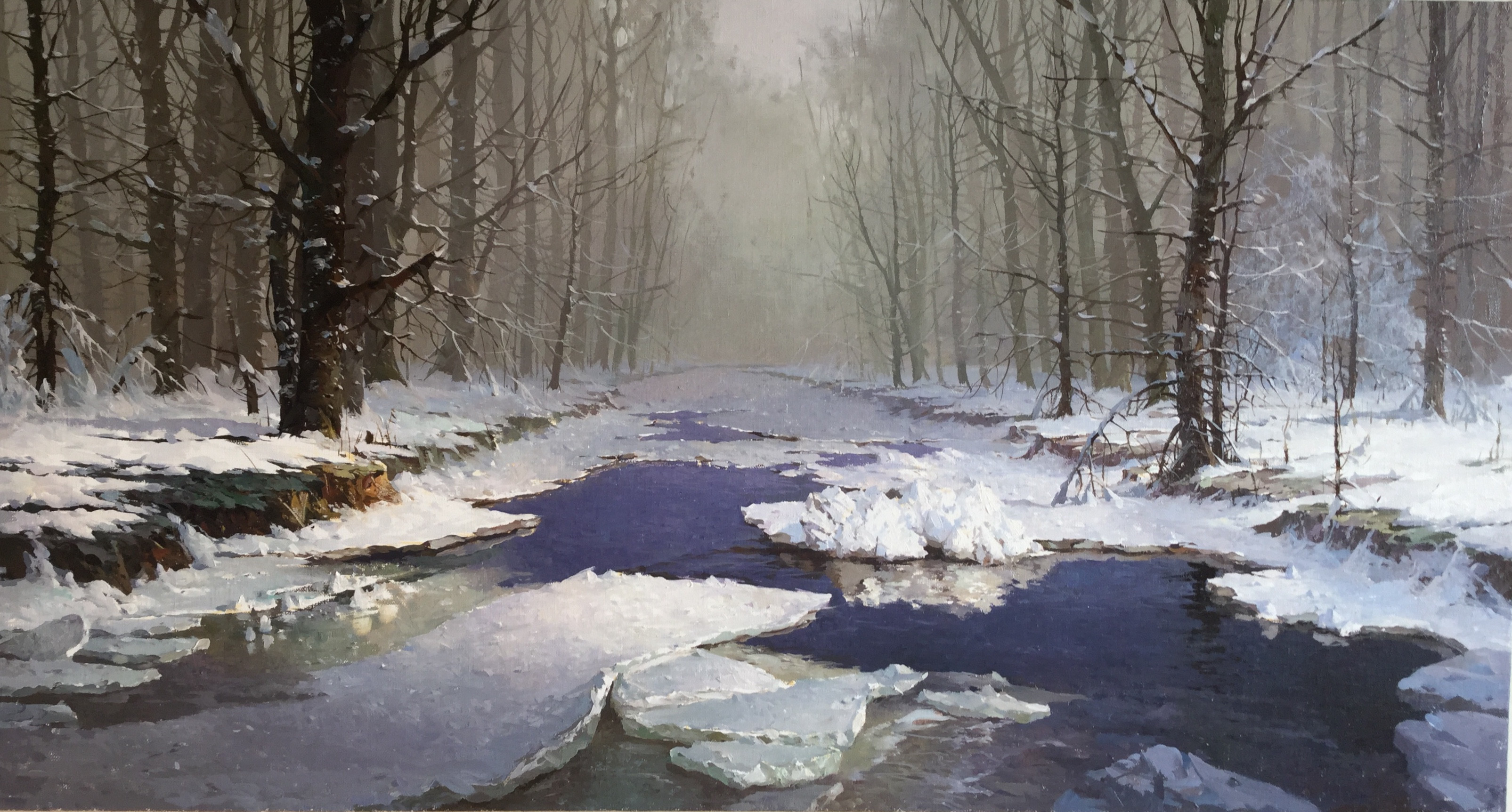 Baixe gratuitamente a imagem Inverno, Floresta, Pintura, Artistico na área de trabalho do seu PC