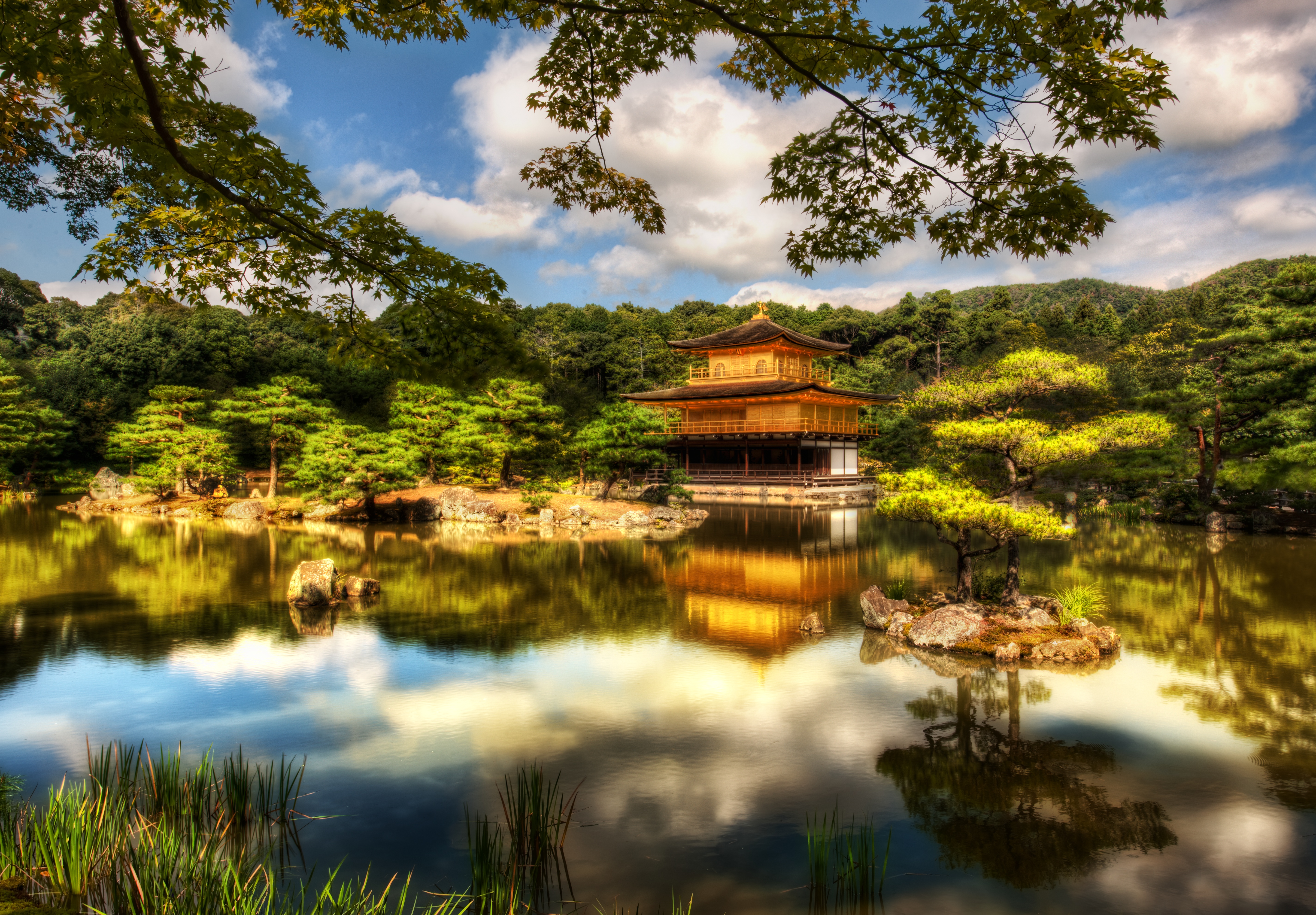 170163 descargar imagen religioso, kinkaku ji, hdr, japón, kioto, templos: fondos de pantalla y protectores de pantalla gratis