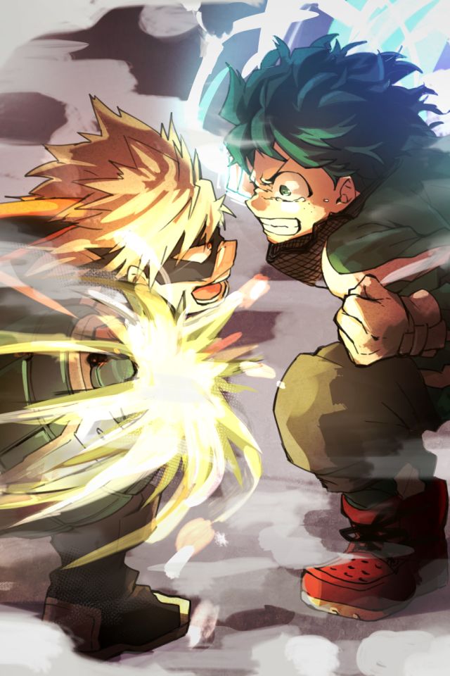 Download mobile wallpaper Anime, Izuku Midoriya, Katsuki Bakugou, My Hero Academia for free.