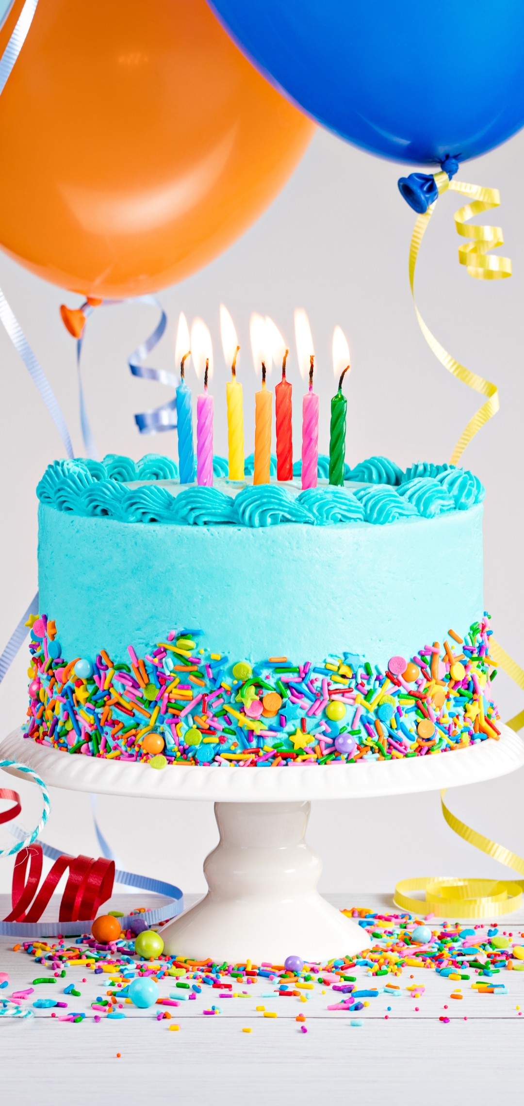 Download mobile wallpaper Holiday, Cake, Balloon, Gift, Candle, Celebration, Birthday, Pastry for free.